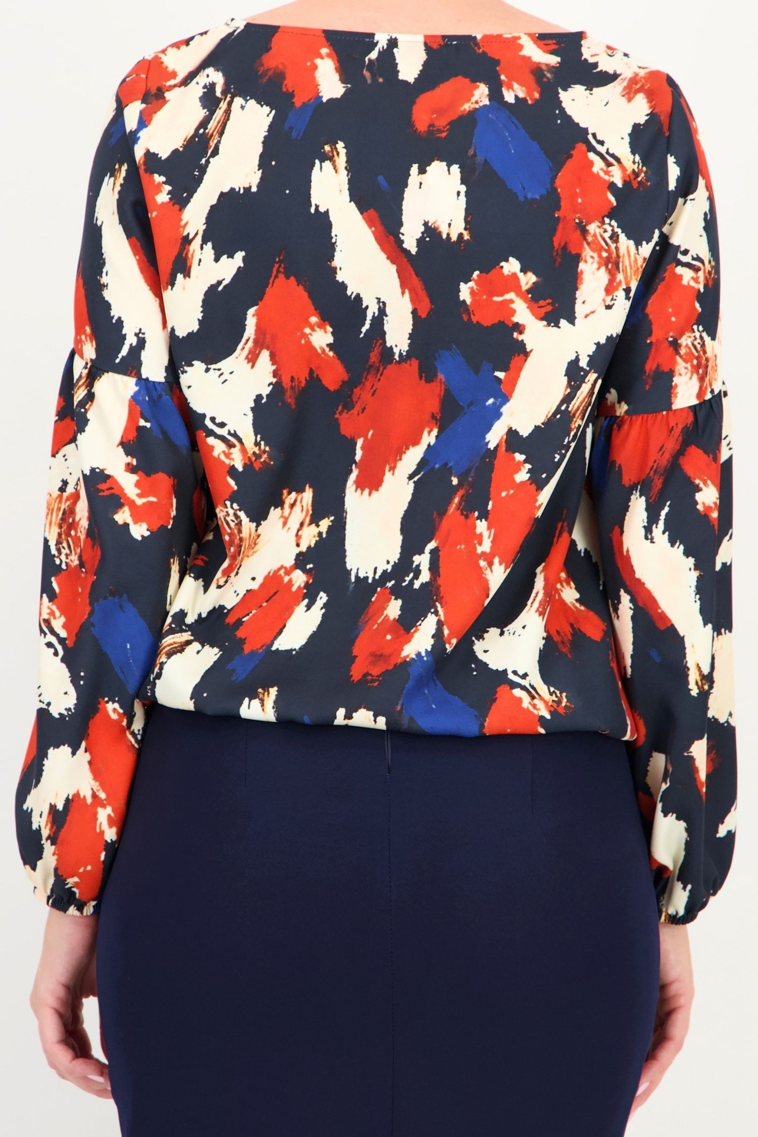 Bluza caramizie abstract din viscoza larg 4 - StarShinerS.ro
