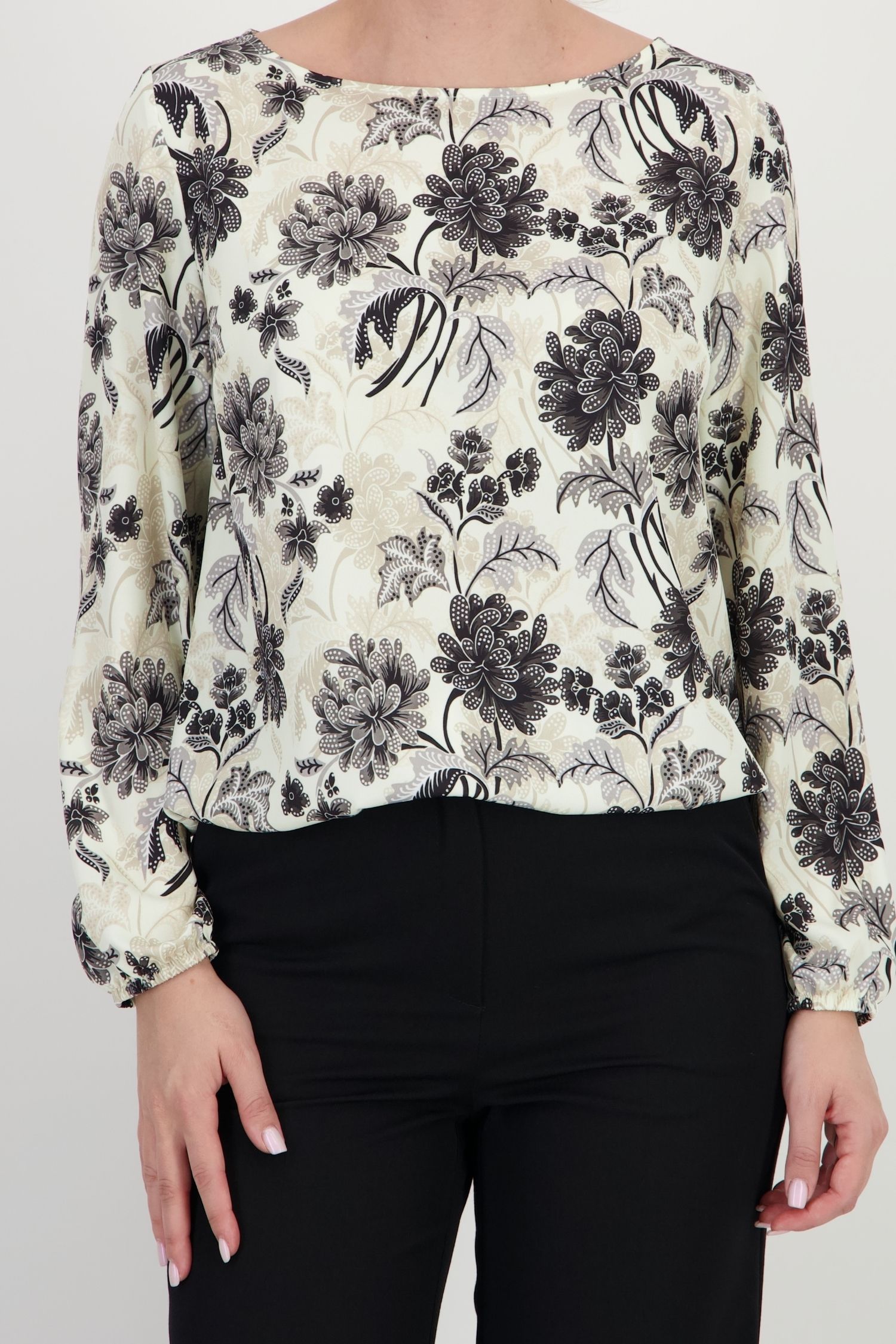 Bluza ivoire floral din viscoza larg 3 - StarShinerS.ro
