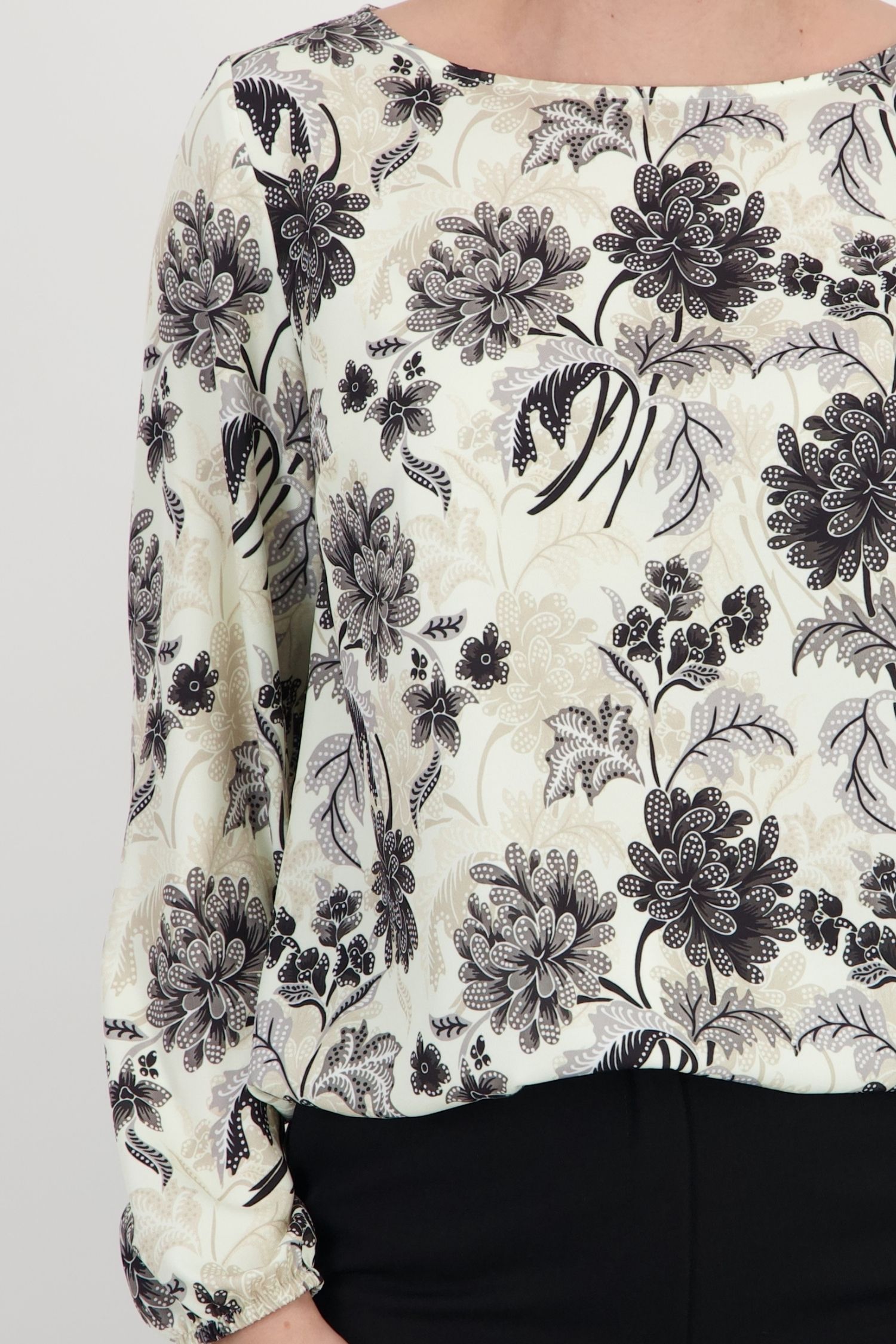 Bluza ivoire floral din viscoza larg 5 - StarShinerS.ro
