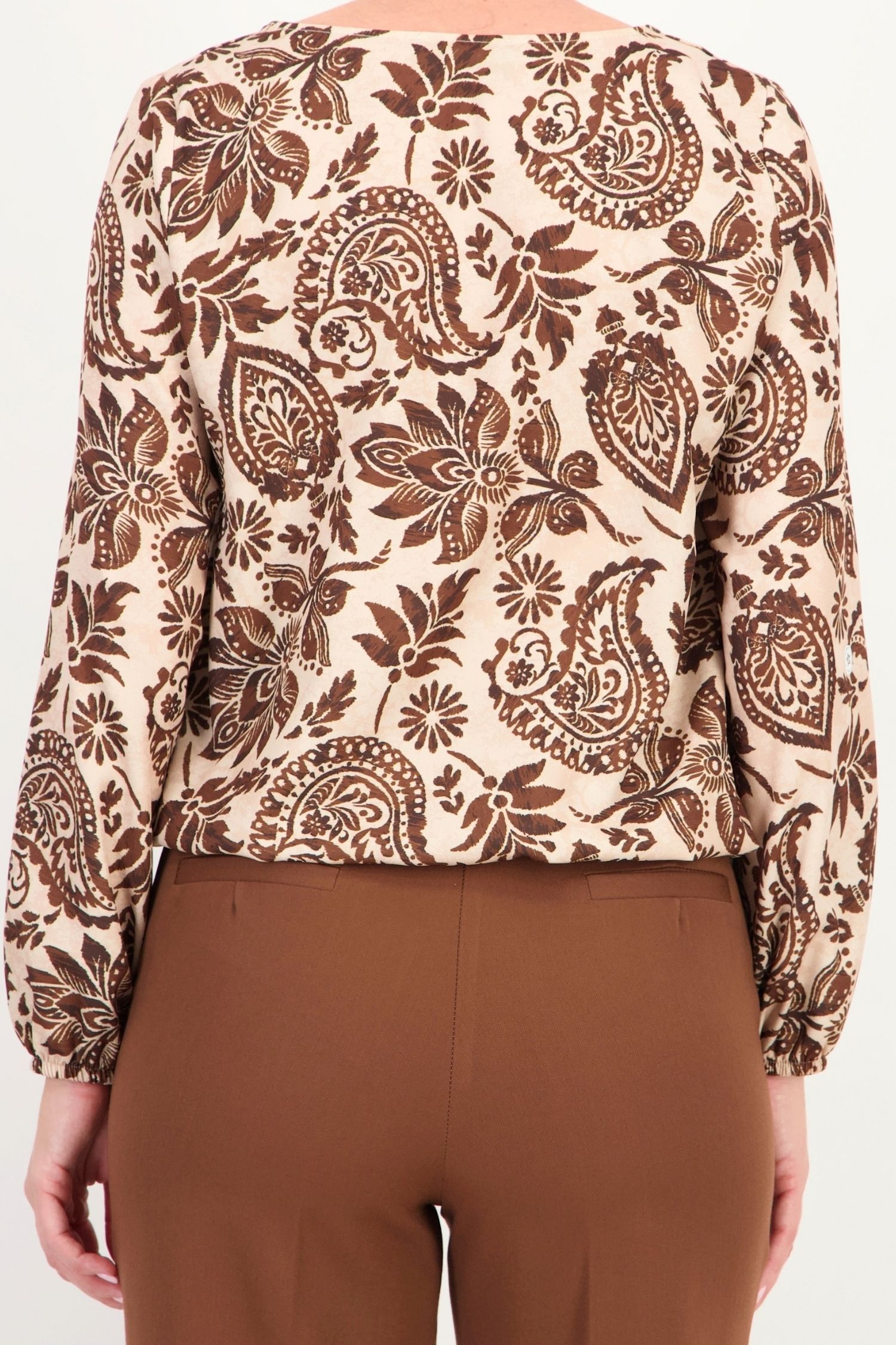 Bluza bej abstract din viscoza larg 4 - StarShinerS.ro