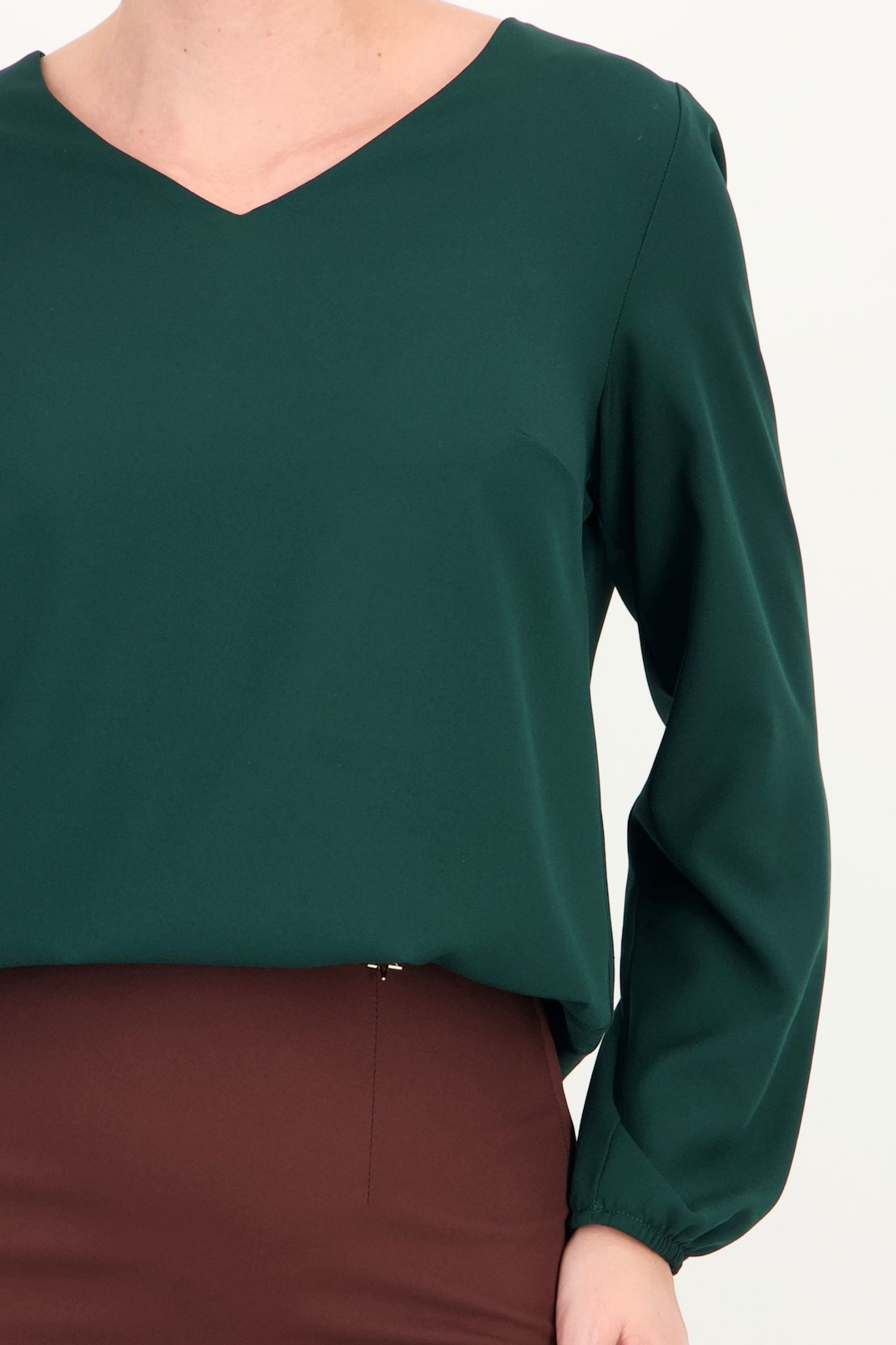 Bluza larga verde-inchis maneca lunga din viscoza 4 - StarShinerS.ro