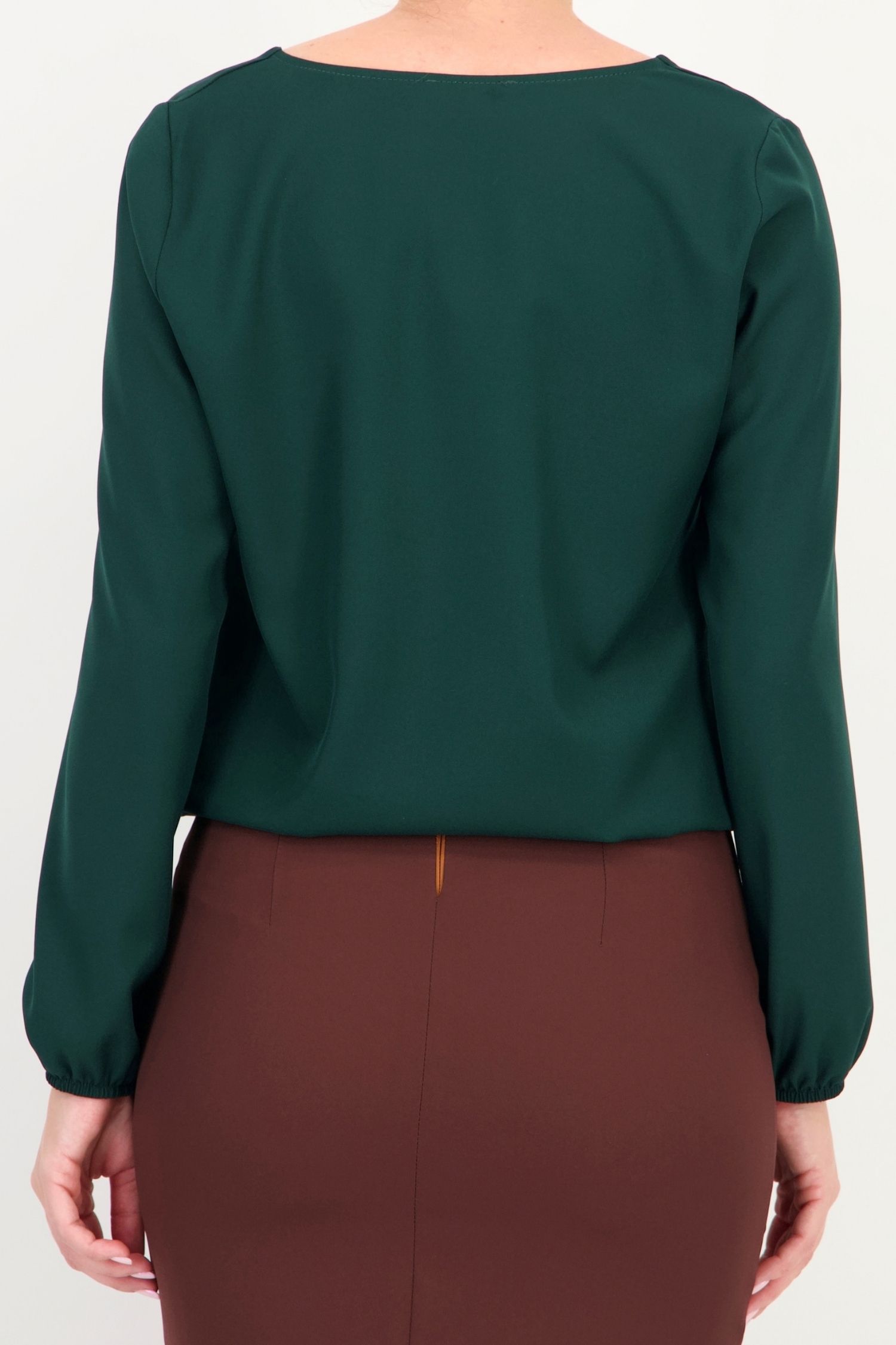 Bluza larga verde-inchis maneca lunga din viscoza 5 - StarShinerS.ro