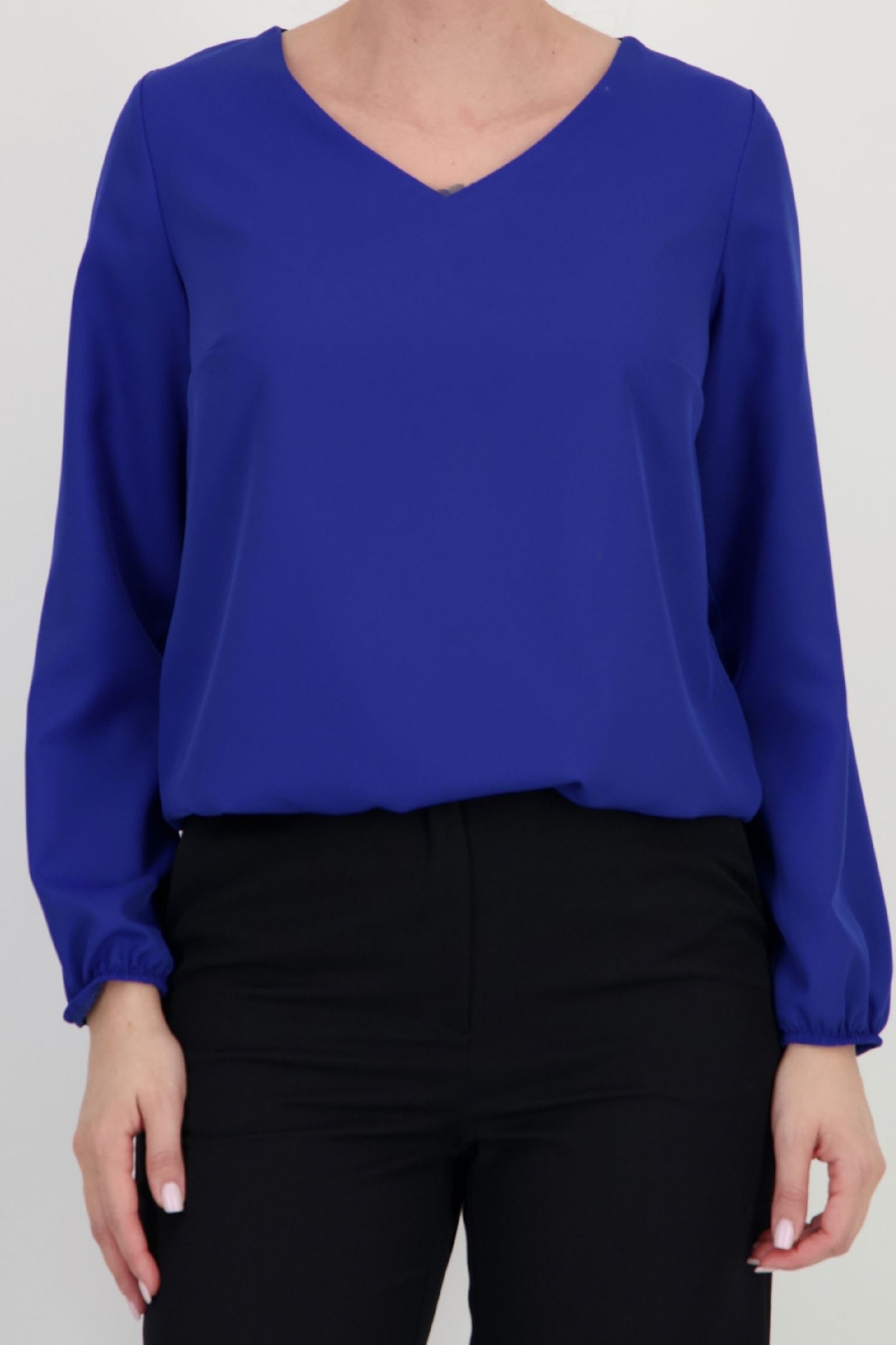 Bluza albastra maneca lunga din viscoza larg 3 - StarShinerS.ro