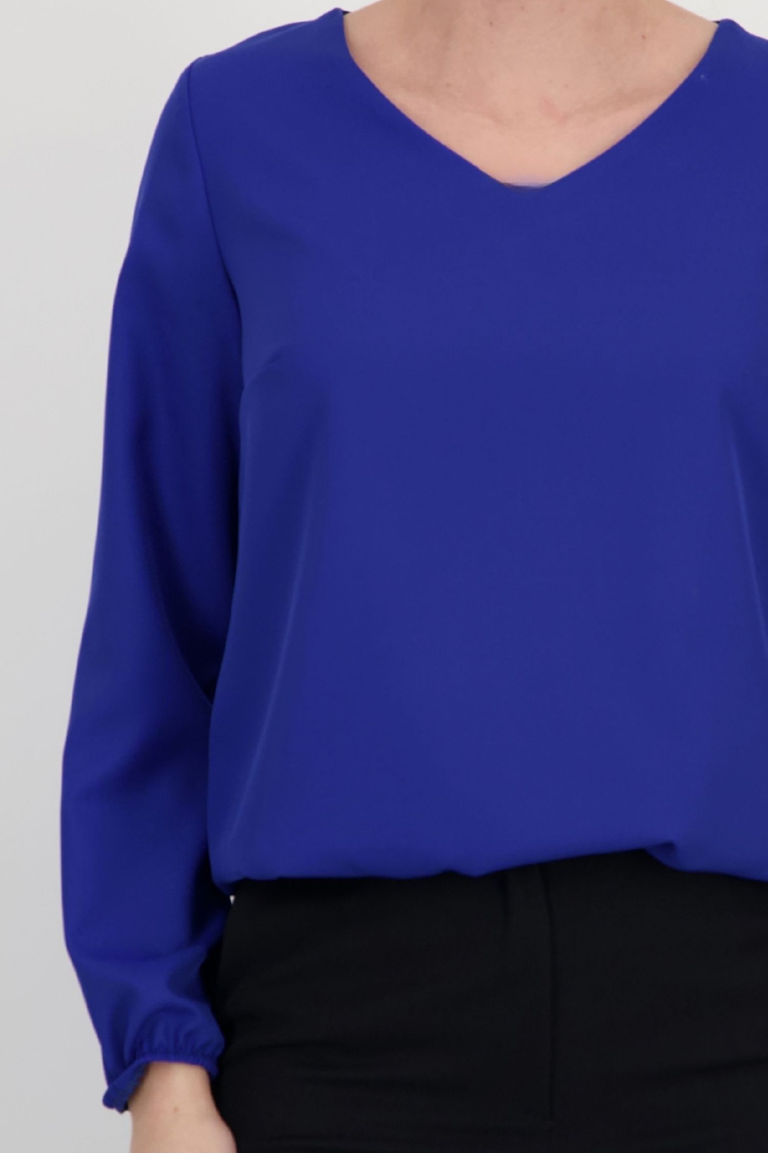 Bluza albastra maneca lunga din viscoza larg 5 - StarShinerS.ro