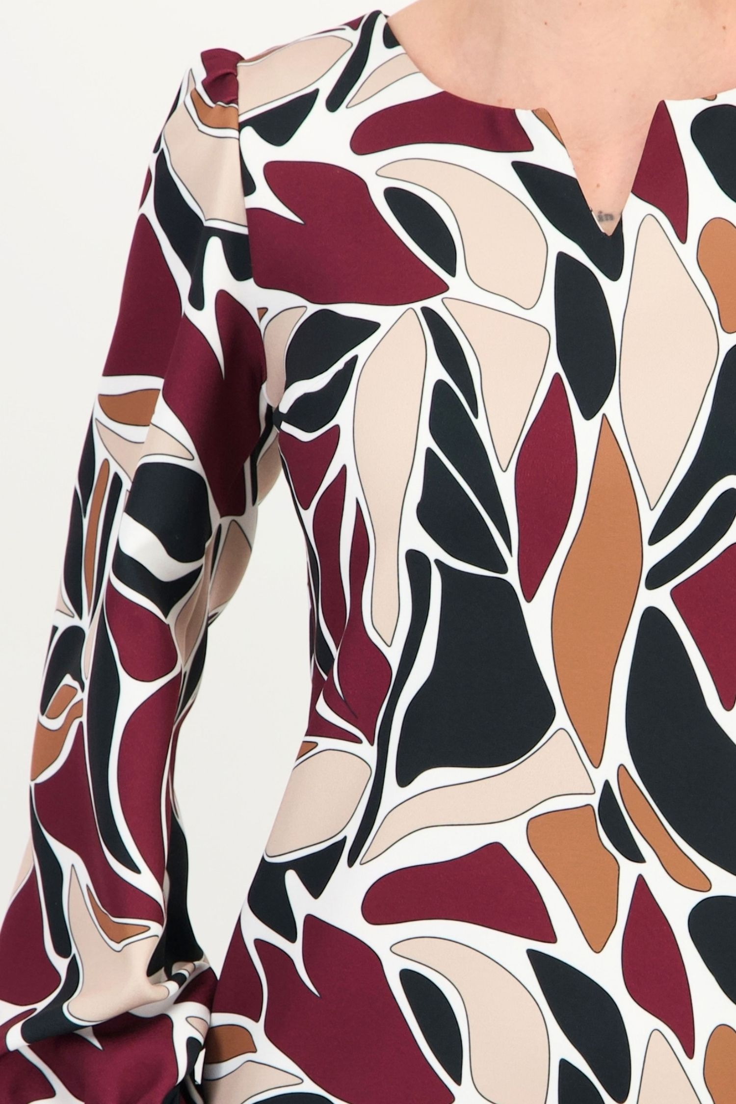Rochie visinie abstract din stofa elastica scurt drept 5 - StarShinerS.ro