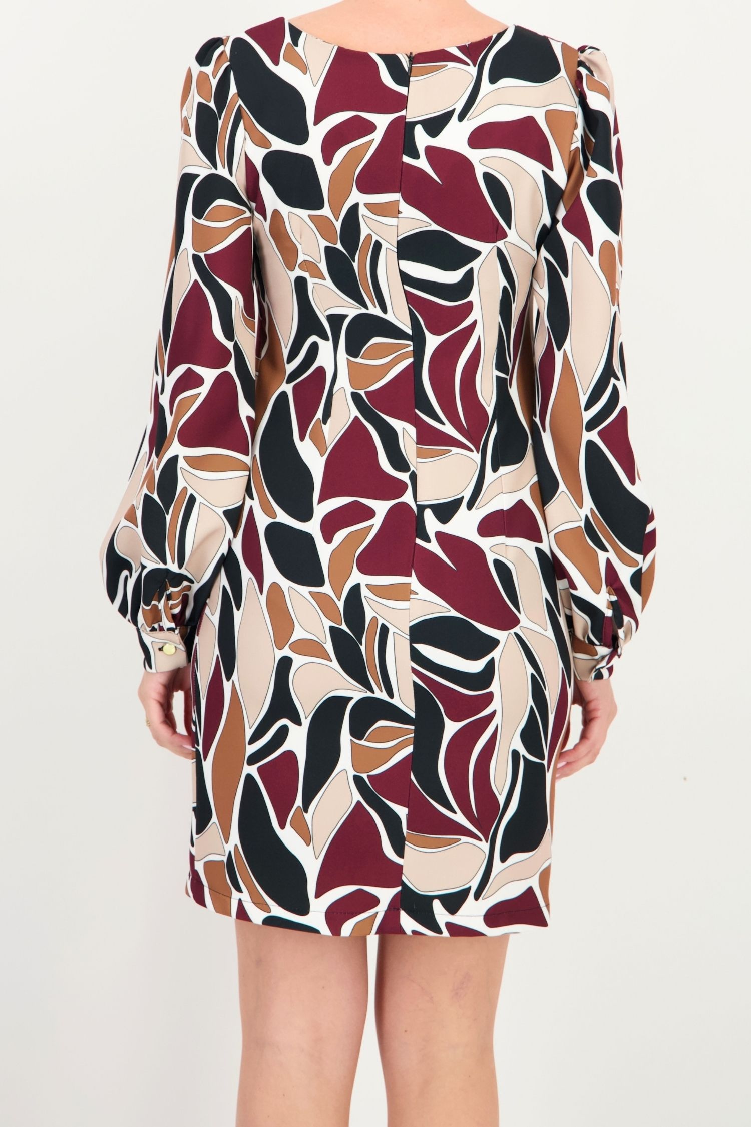 Rochie visinie abstract din stofa elastica scurt drept 4 - StarShinerS.ro