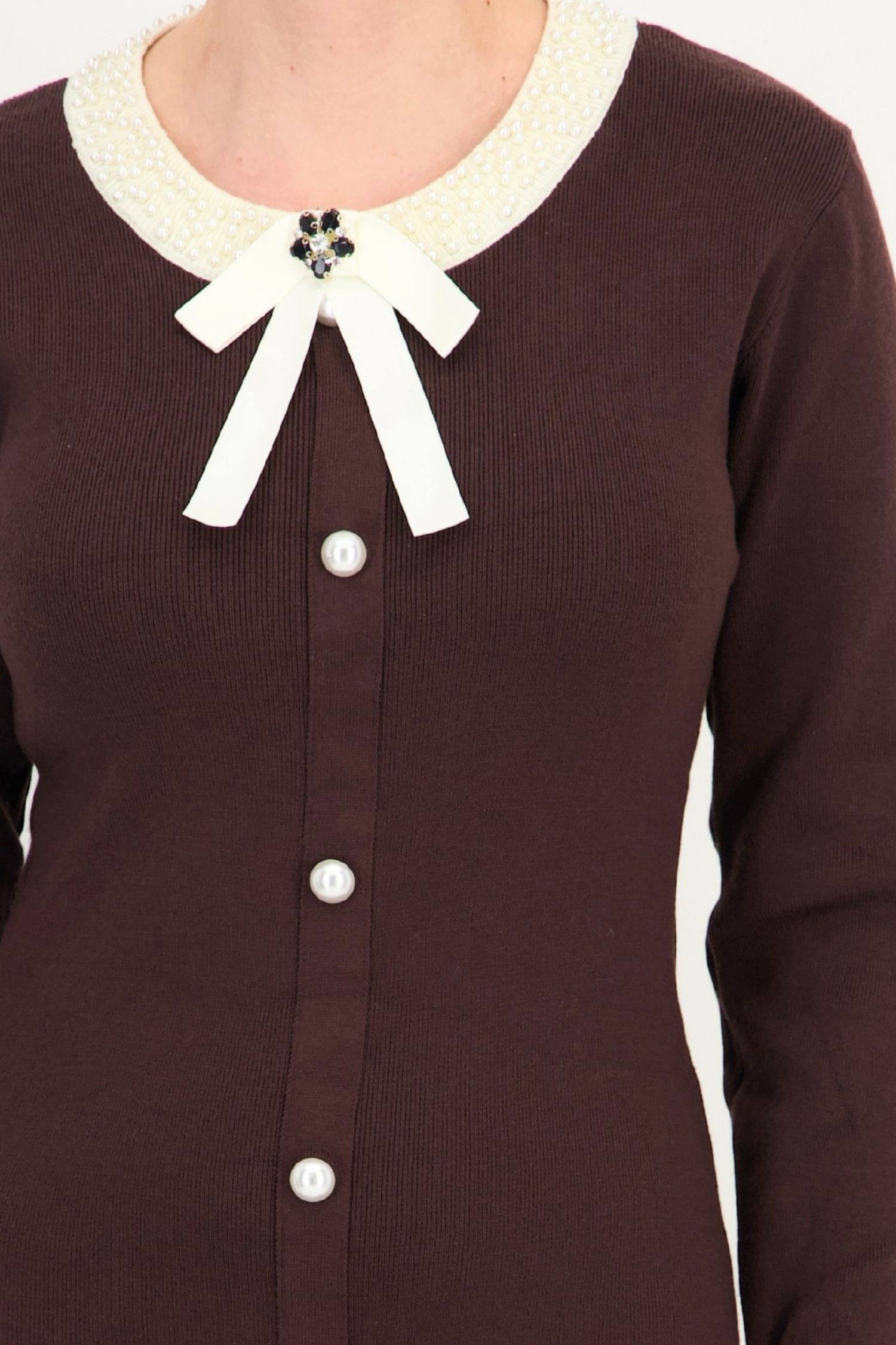 Rochie maro scurtă, cu croi în A, din tricot fin 3 - StarShinerS.ro
