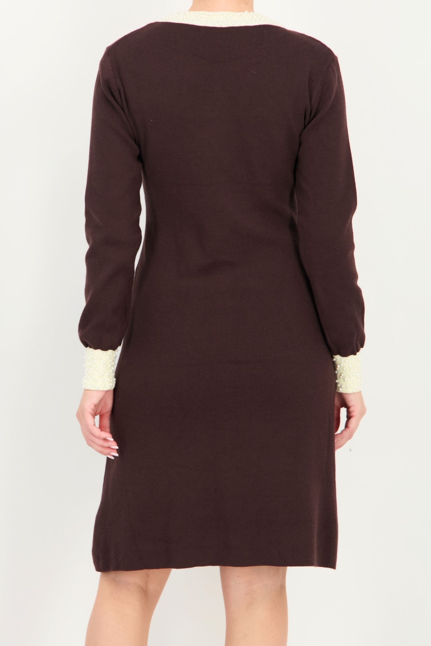 Rochie maro scurtă, cu croi în A, din tricot fin 5 - StarShinerS.ro