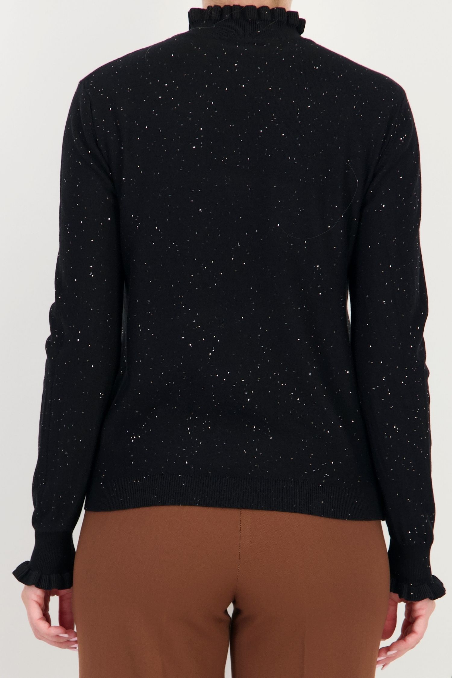 Pulover negru larg din tricot fin 5 - StarShinerS.ro