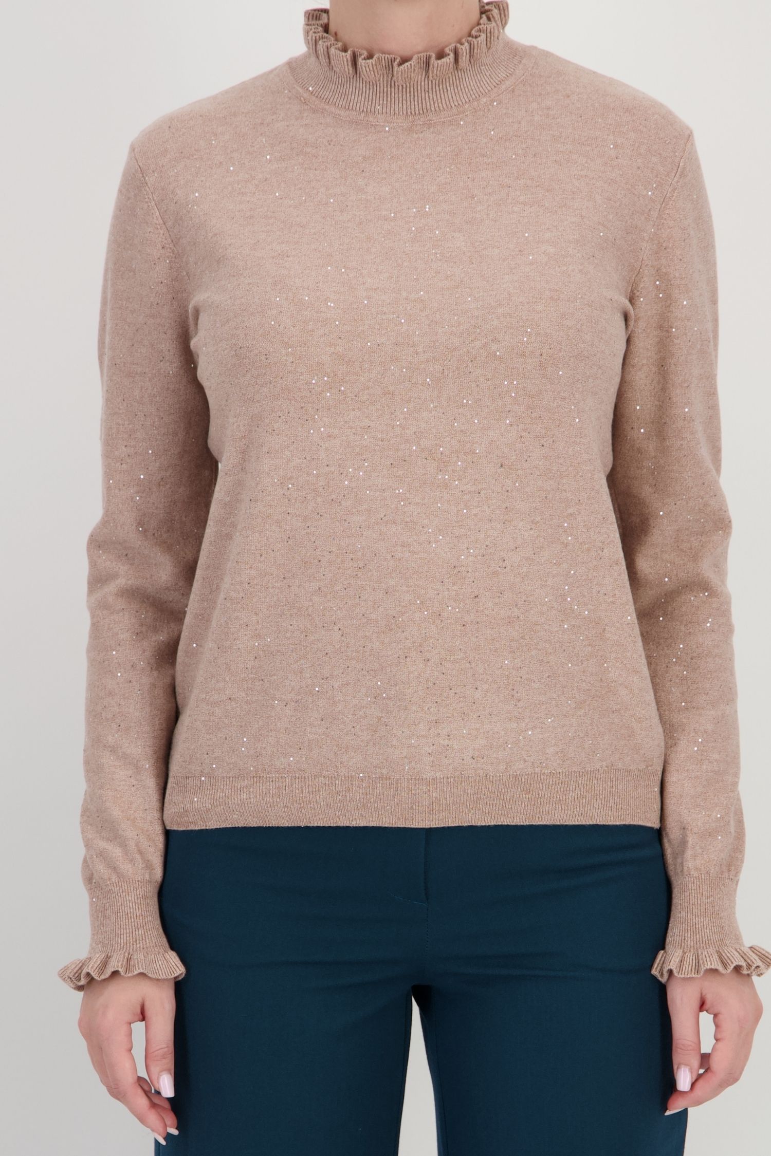 Pulover bej larg din tricot fin 4 - StarShinerS.ro