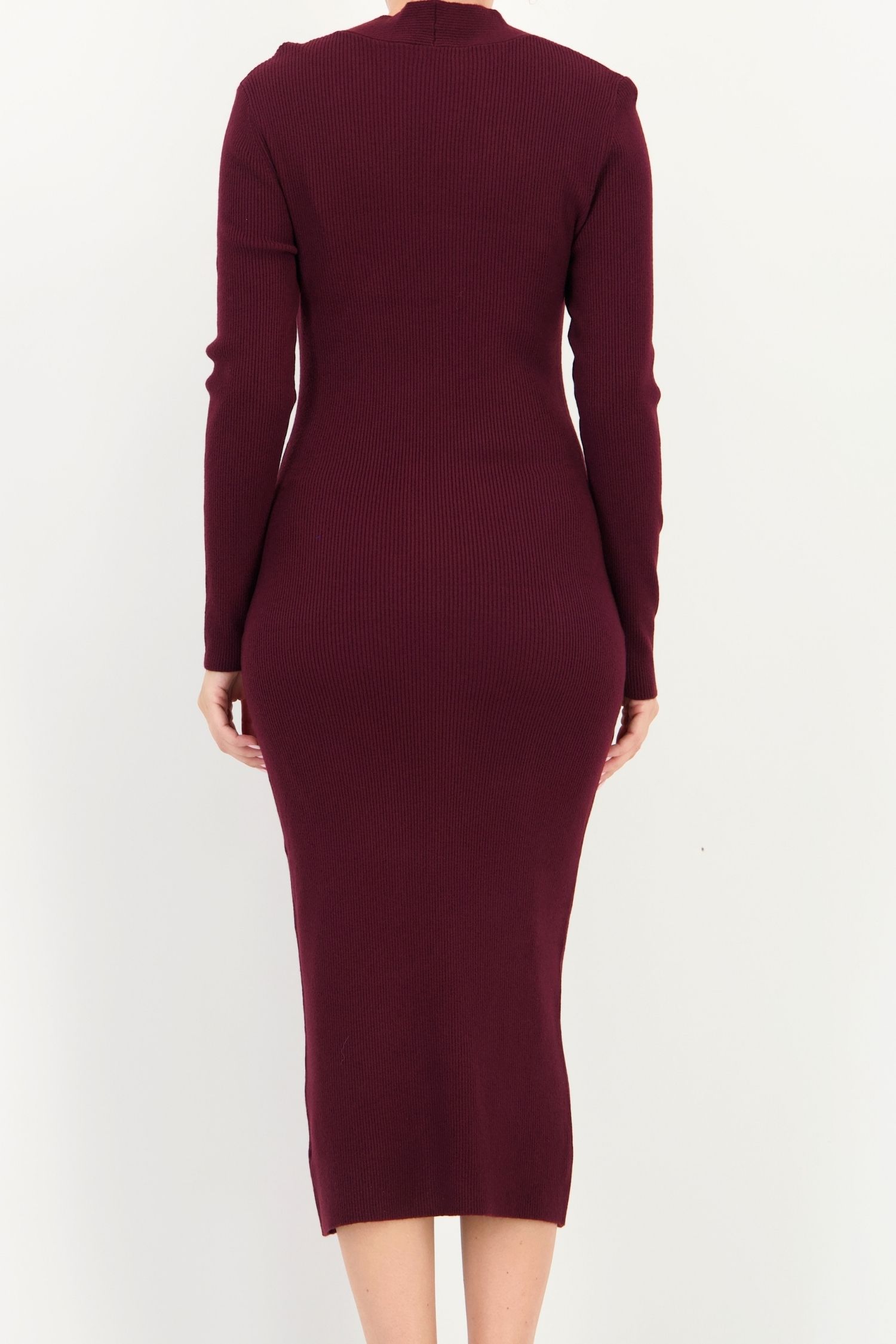 Rochie tip creion visinie midi maneca lunga din tricot 4 - StarShinerS.ro