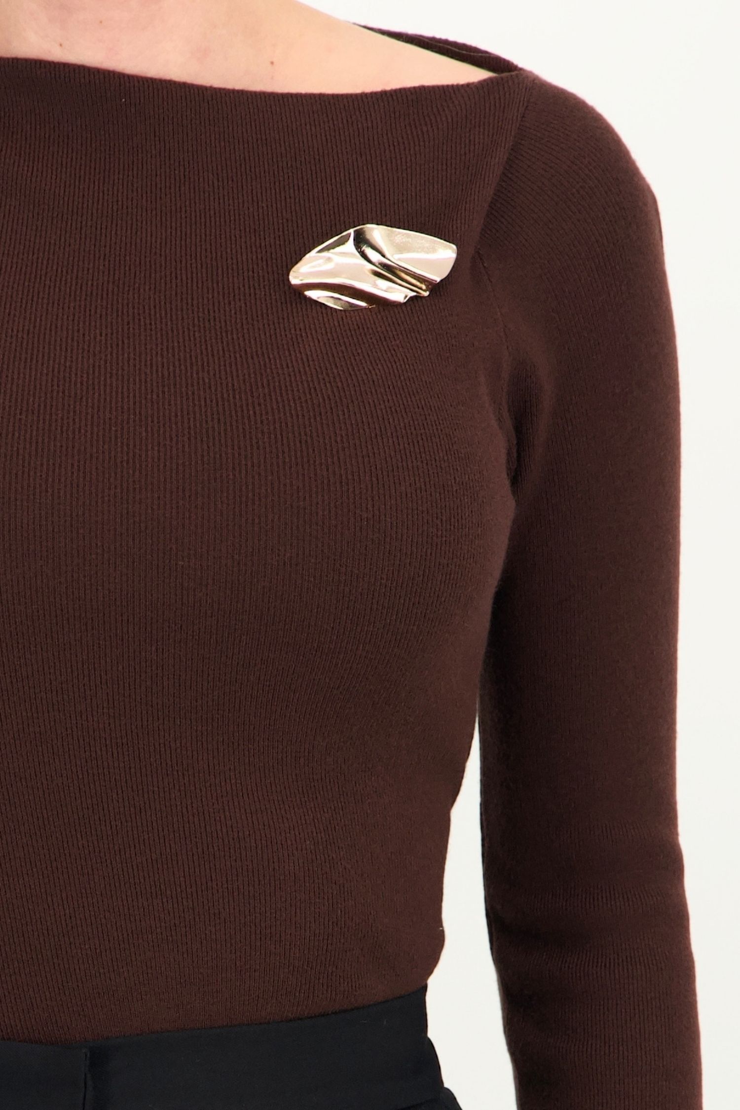 Pulover mulat maro decolteu cazut din tricot 3 - StarShinerS.ro