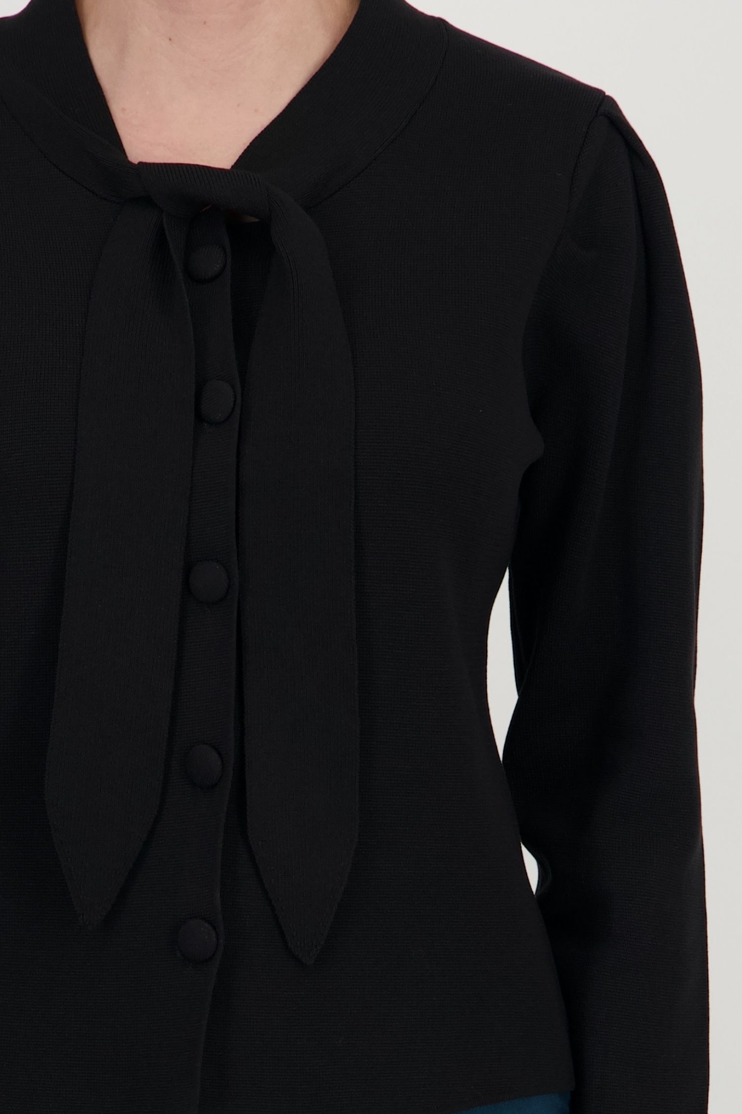 Cardigan negru larg din tricot fin, cu guler tip eșarfă 3 - StarShinerS.ro
