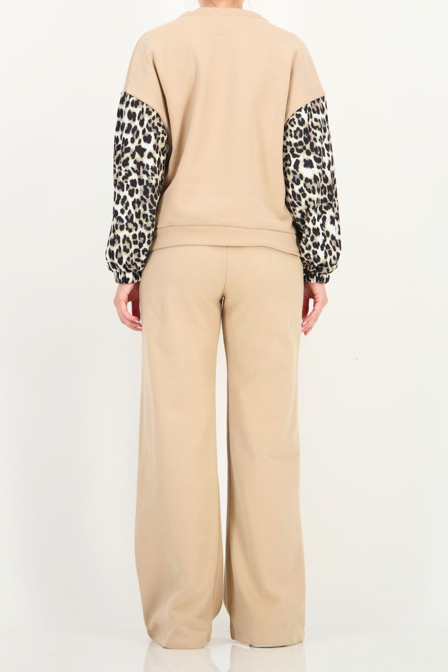 Trening larg bej lung animal print din bumbac 4 - StarShinerS.ro