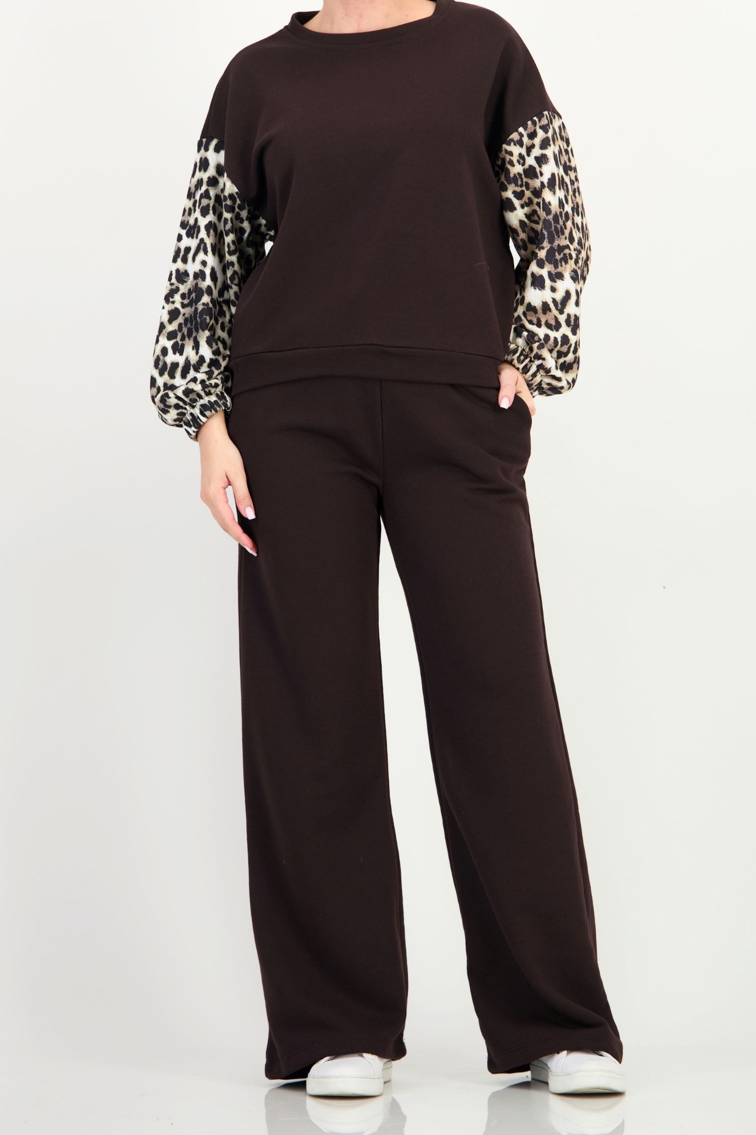 Trening larg maro lung animal print din bumbac 3 - StarShinerS.ro