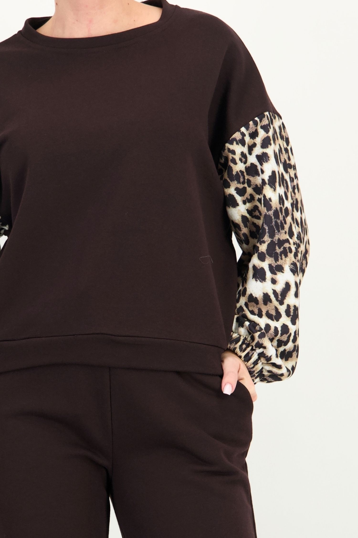 Trening larg maro lung animal print din bumbac 5 - StarShinerS.ro