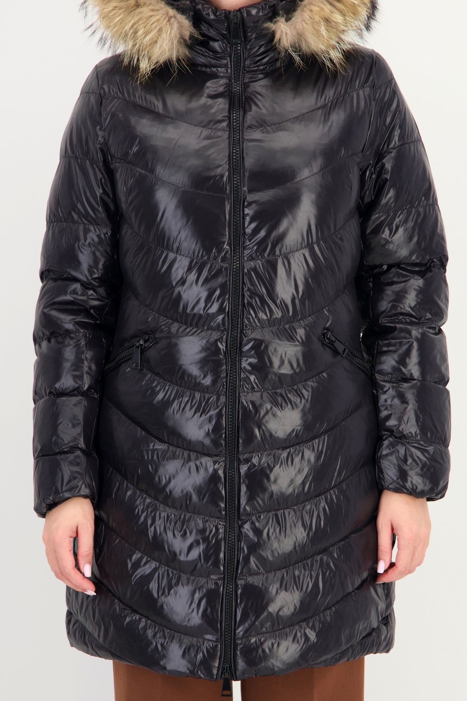 Geaca cambrata neagra groasa din fas 3 - StarShinerS.ro