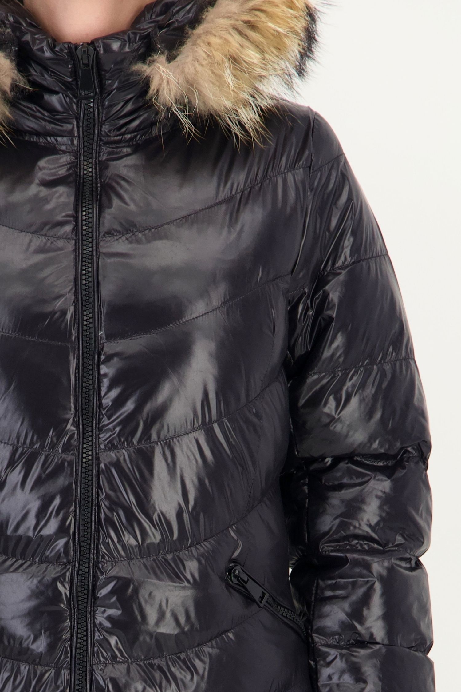 Geaca cambrata neagra groasa din fas 6 - StarShinerS.ro