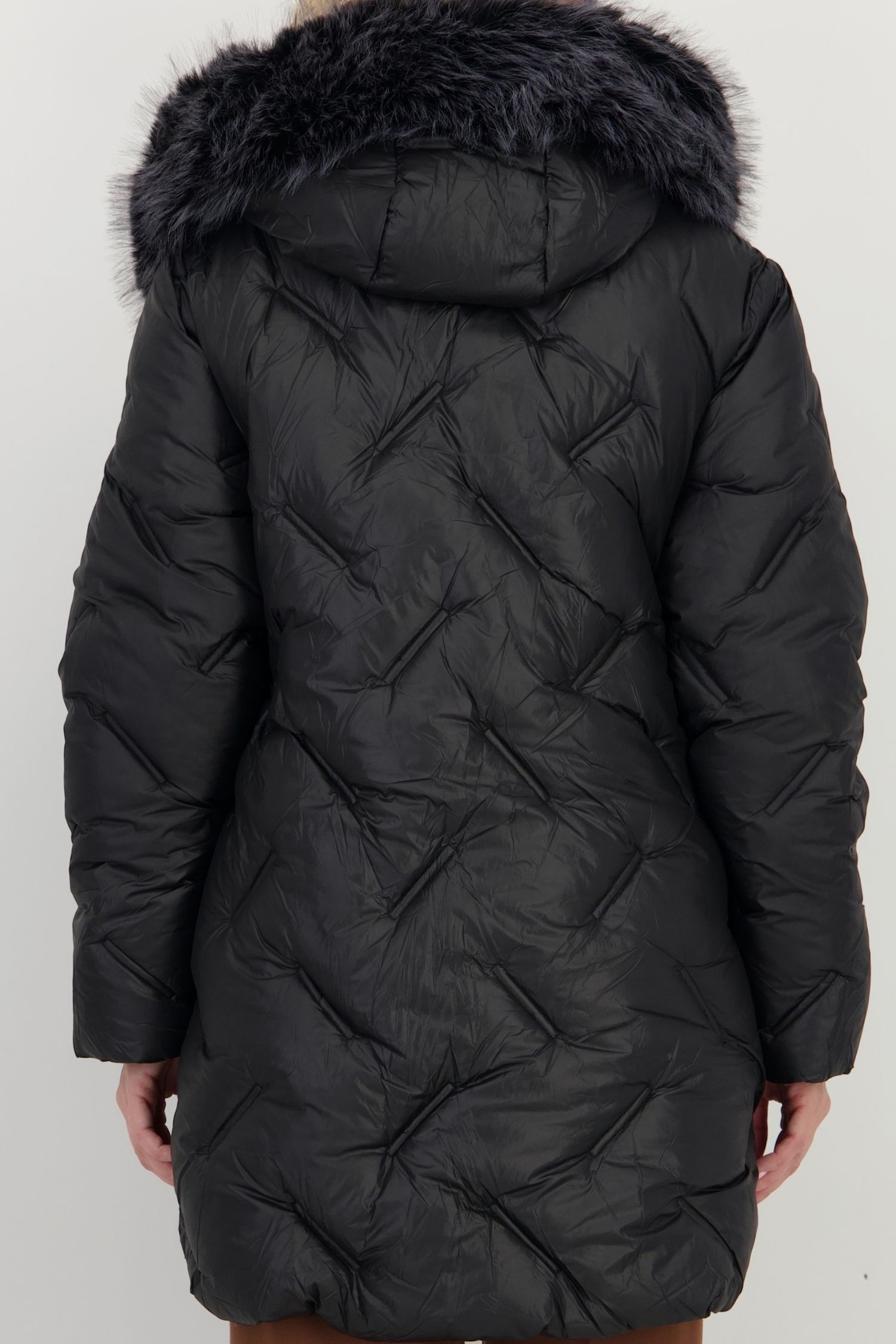 Geaca larga neagra maneca lunga din fas 4 - StarShinerS.ro