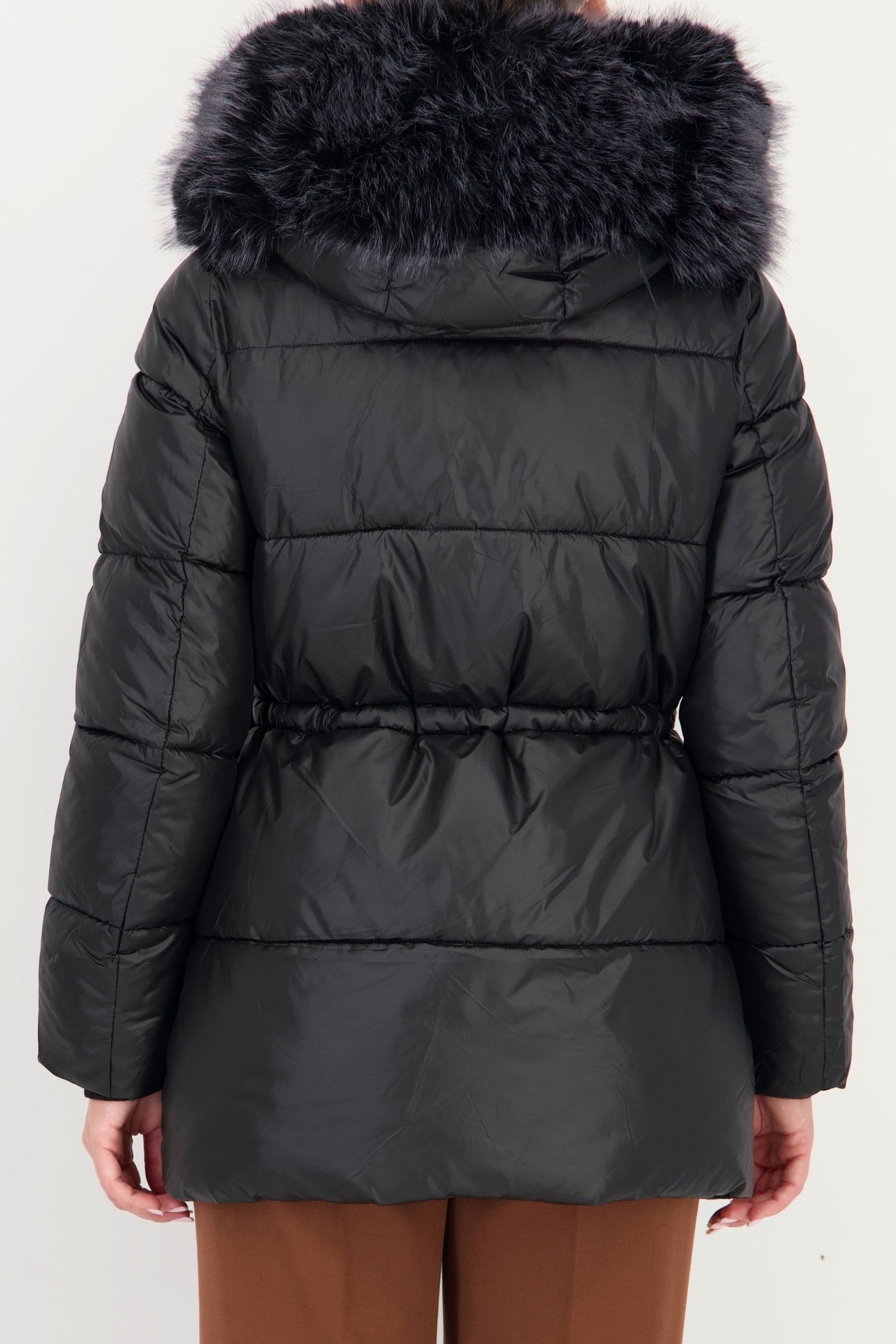 Geaca larga neagra groasa din fas 6 - StarShinerS.ro