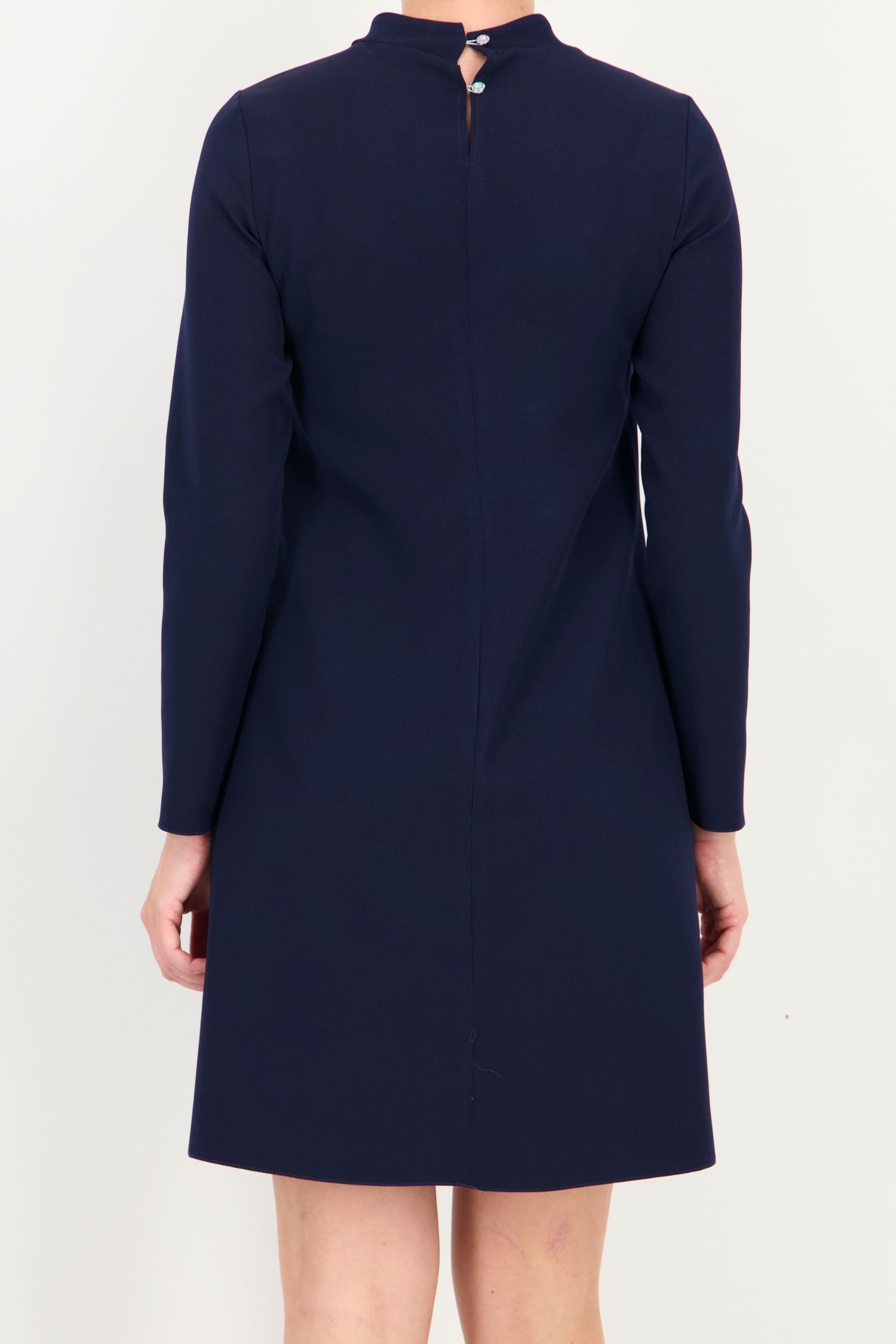 Rochie bleumarin scurtă și largă din stofă elastică 4 - StarShinerS.ro