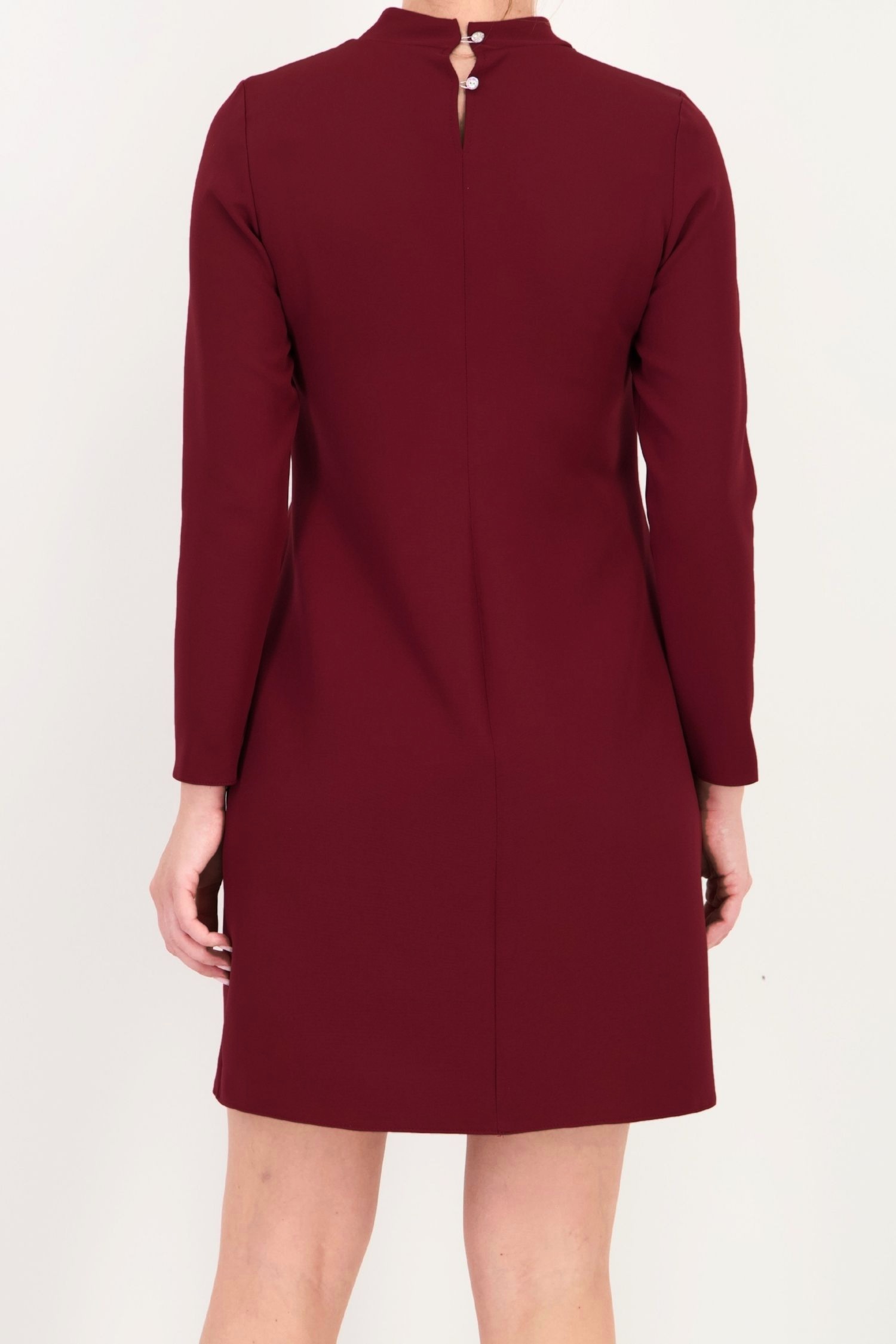 Rochie vișinie scurtă și largă din stofă elastică 4 - StarShinerS.ro