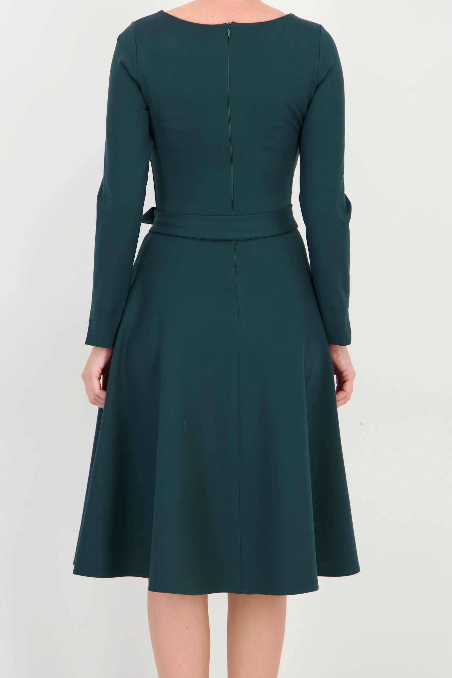 Rochie verde-închis midi, în clos, din punto cu viscoză 4 - StarShinerS.ro