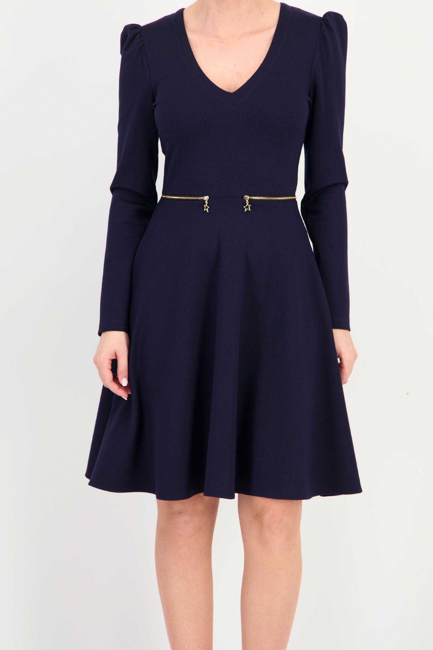 Rochie bleumarin, în clos, din punto cu viscoză 3 - StarShinerS.ro