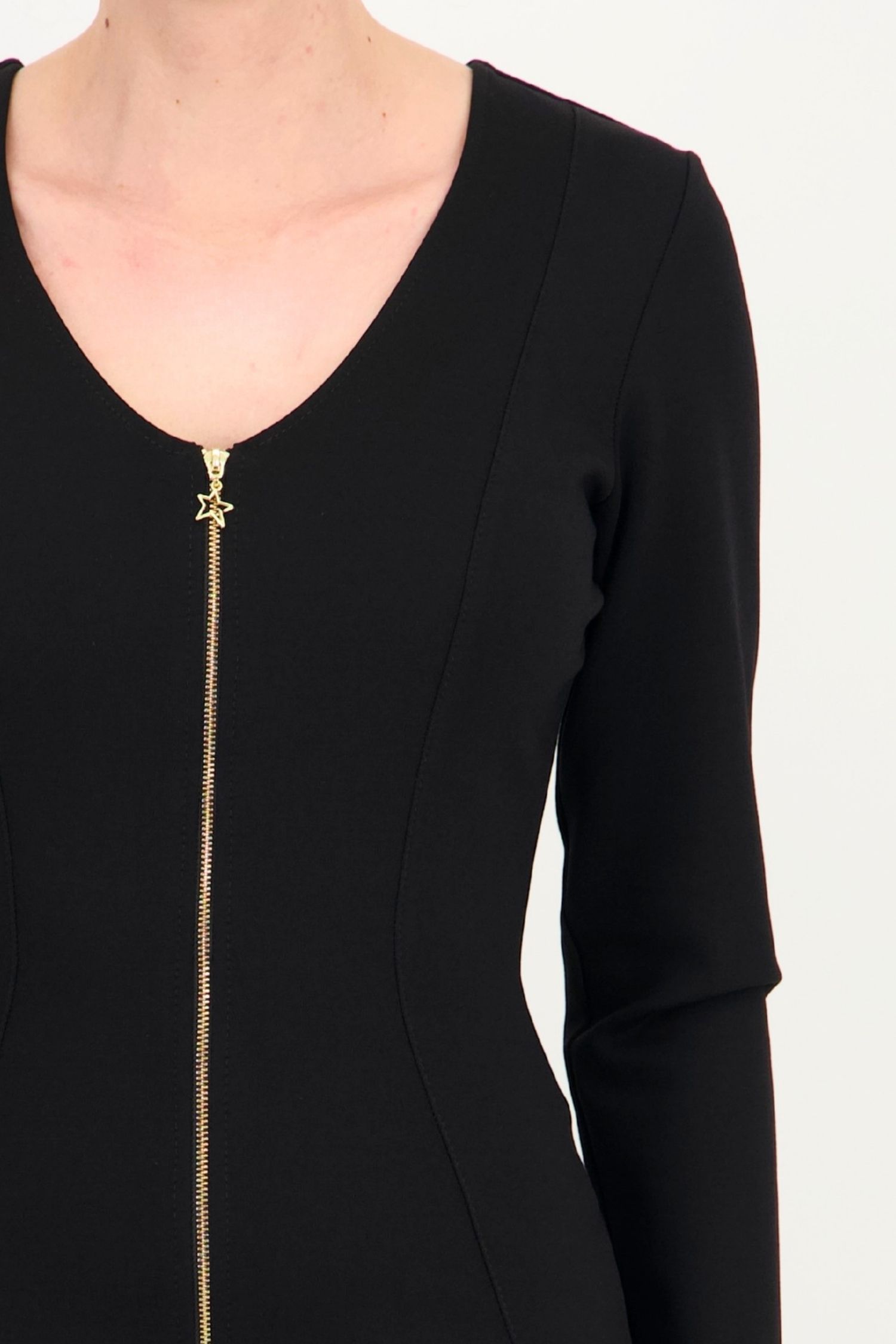 Rochie neagră midi tip creion din punto cu viscoză 5 - StarShinerS.ro