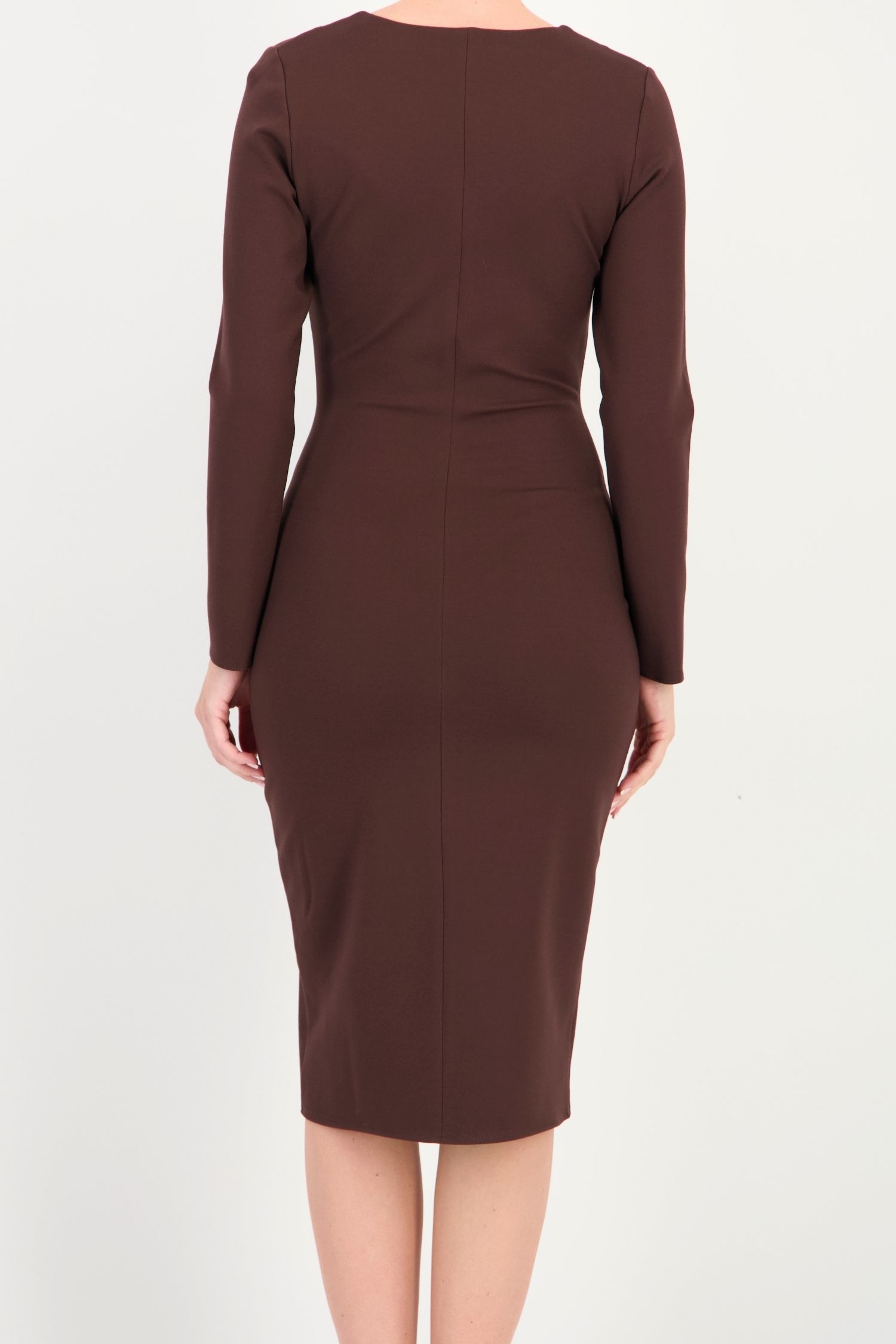 Rochie maro midi tip creion din punto cu viscoză 4 - StarShinerS.ro