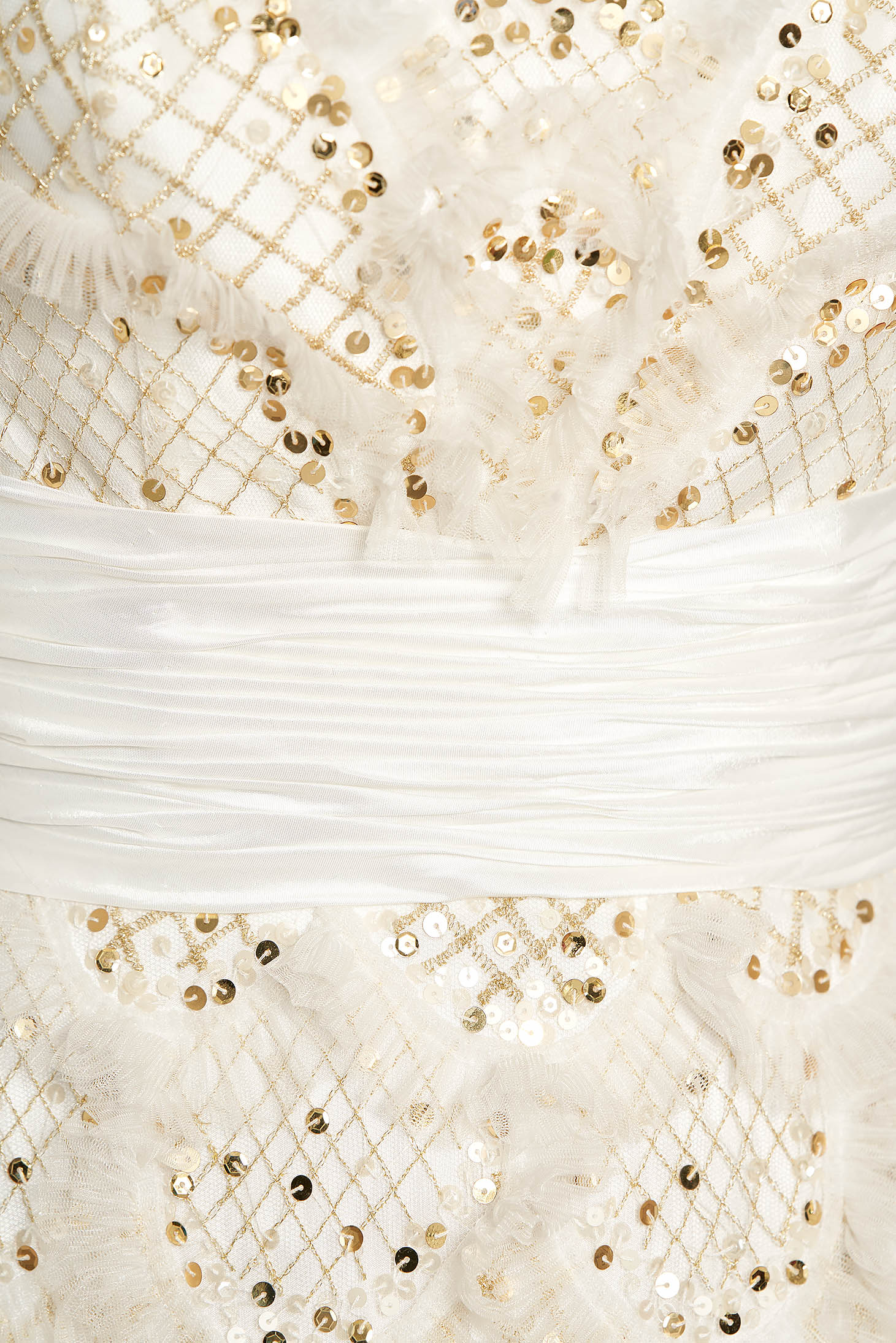 Rochie Sherri Hill alba de lux tip corset din dantela cu aplicatii cu pietre strass 5 - StarShinerS.ro