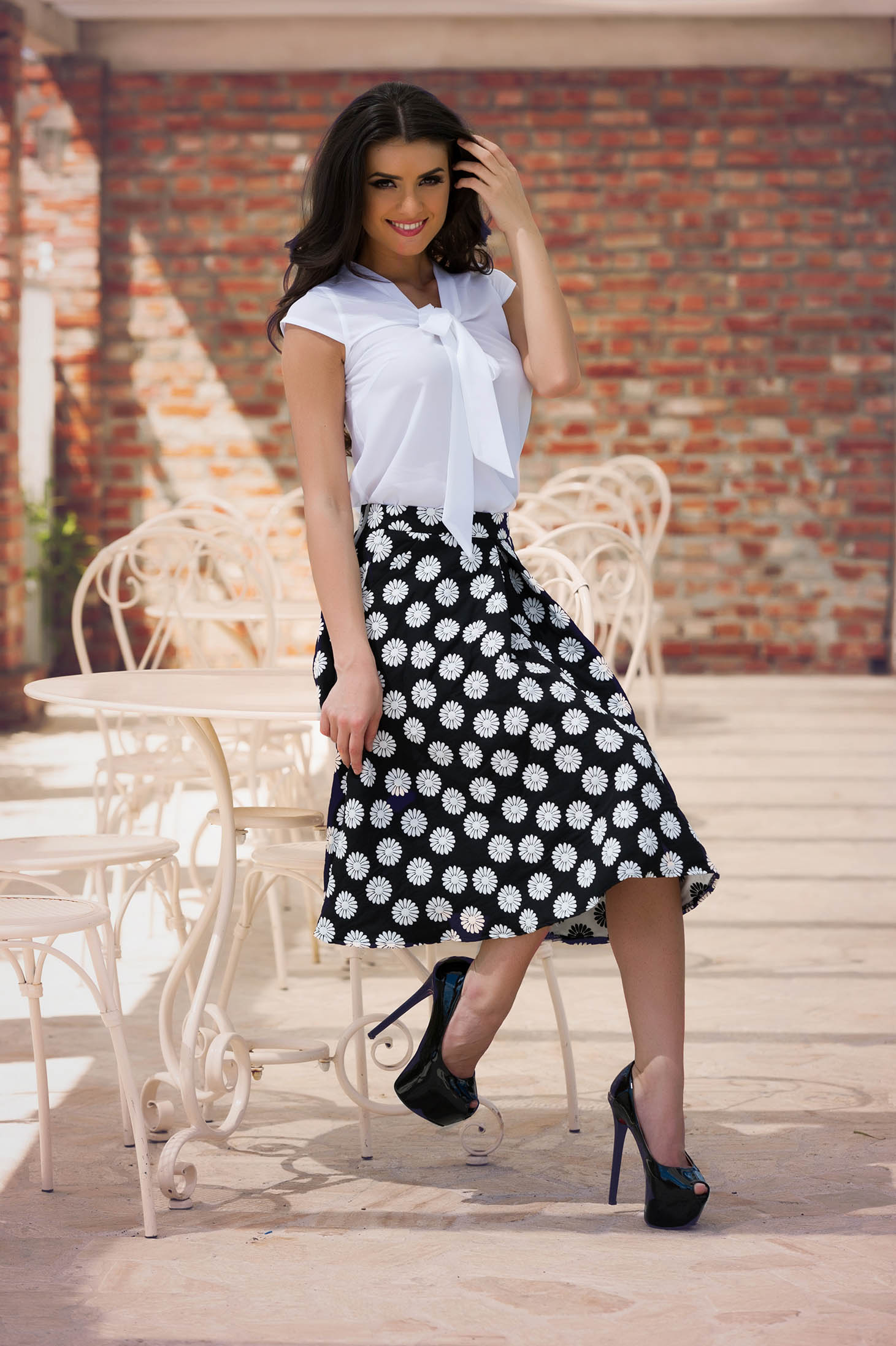 LaDonna Hypnotic Daisy Black Skirt