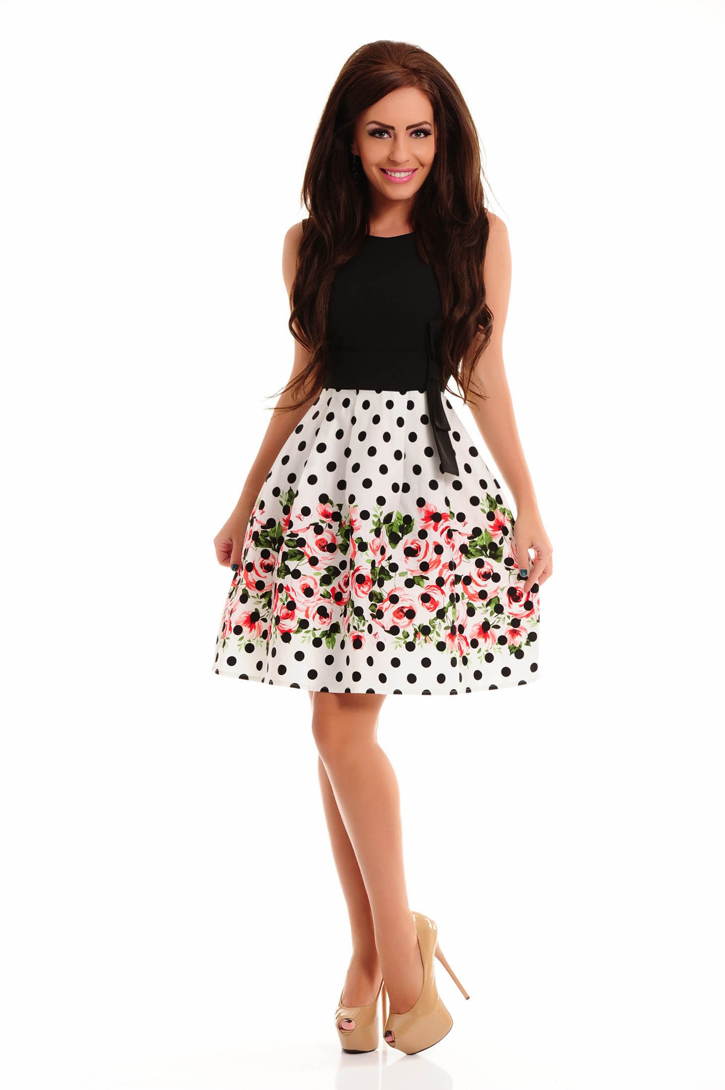 LaDonna Noble Flowers Black Dress