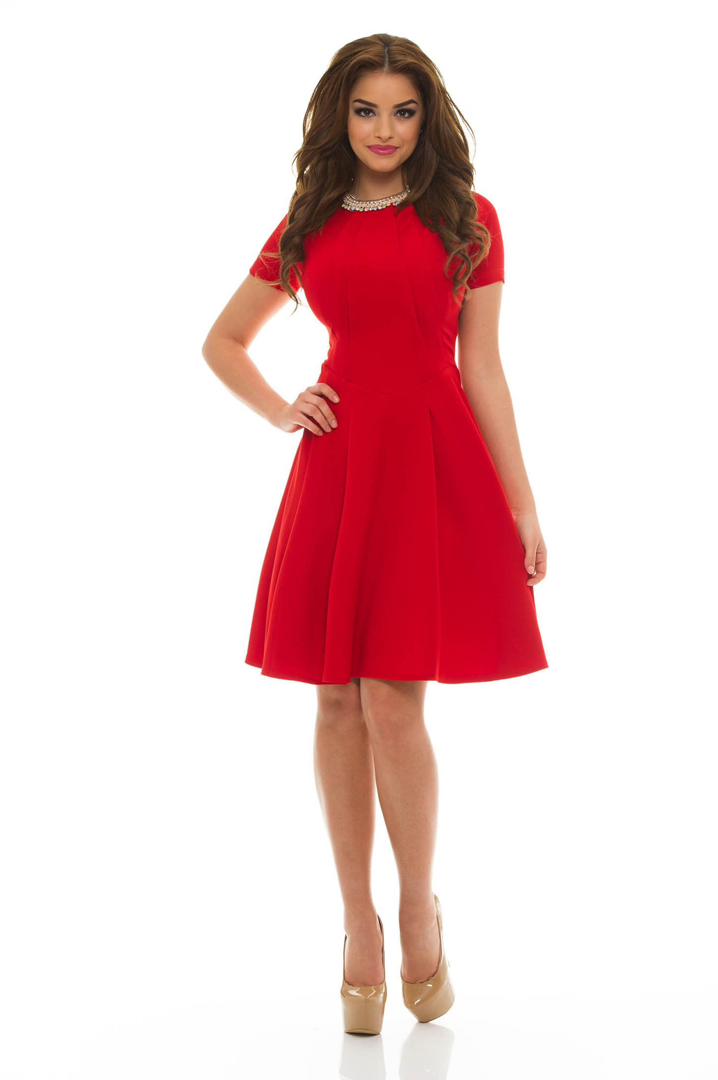 Artista Flared Girl Red Dress