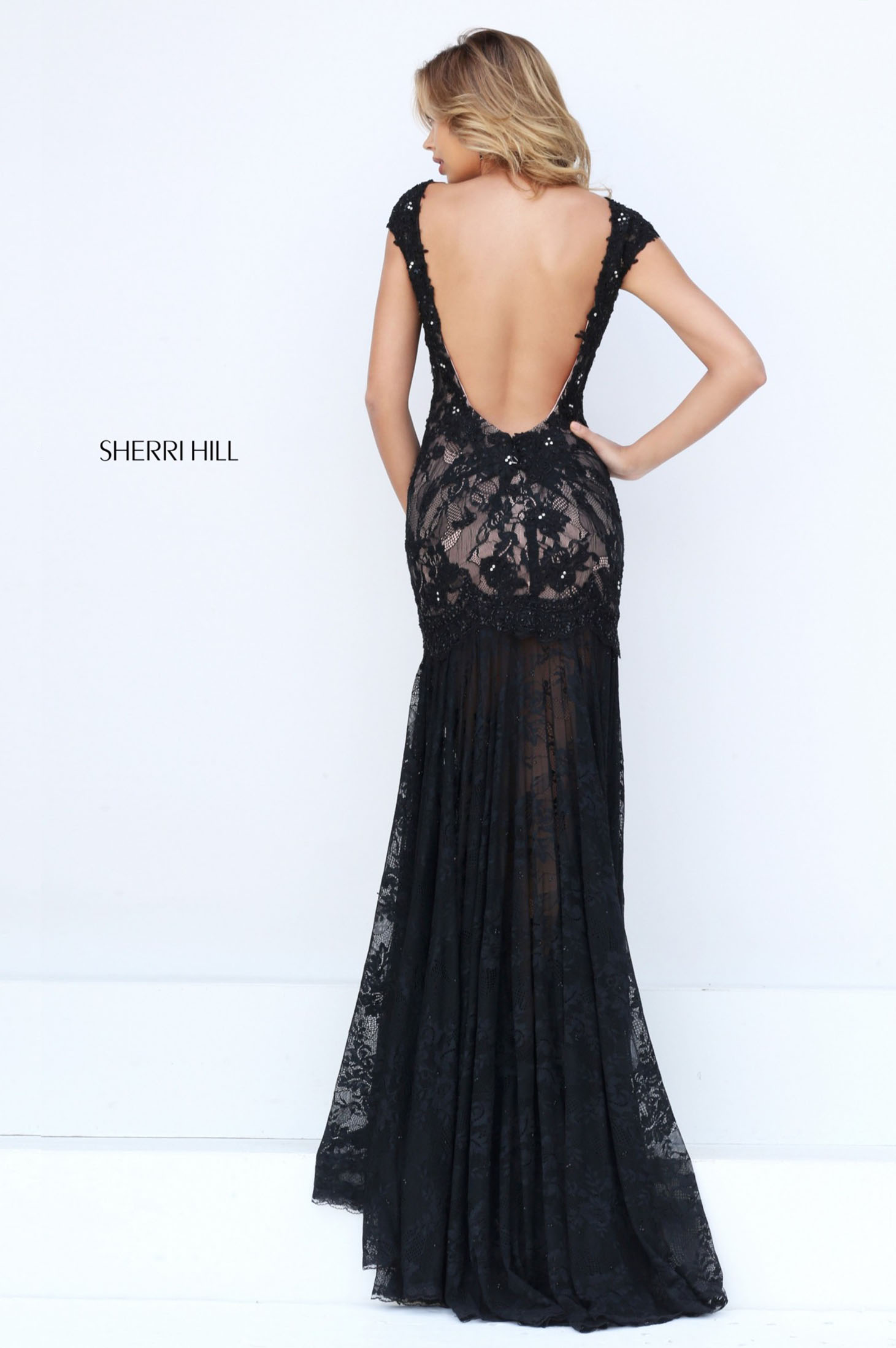 Sherri Hill 50023 Black Dress 2 - StarShinerS.com