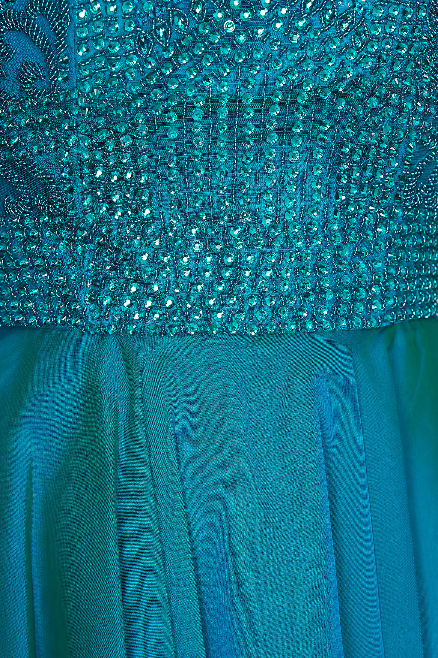 Zöld Sherri Hill luxus rövid hátul kivágott ujjatlan harang ruha 4 - StarShinerS.hu