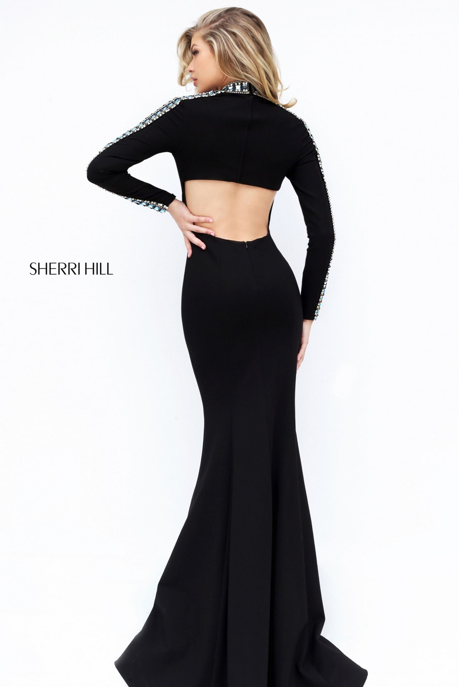 Sherri Hill 50611 Black Dress 2 - StarShinerS.com