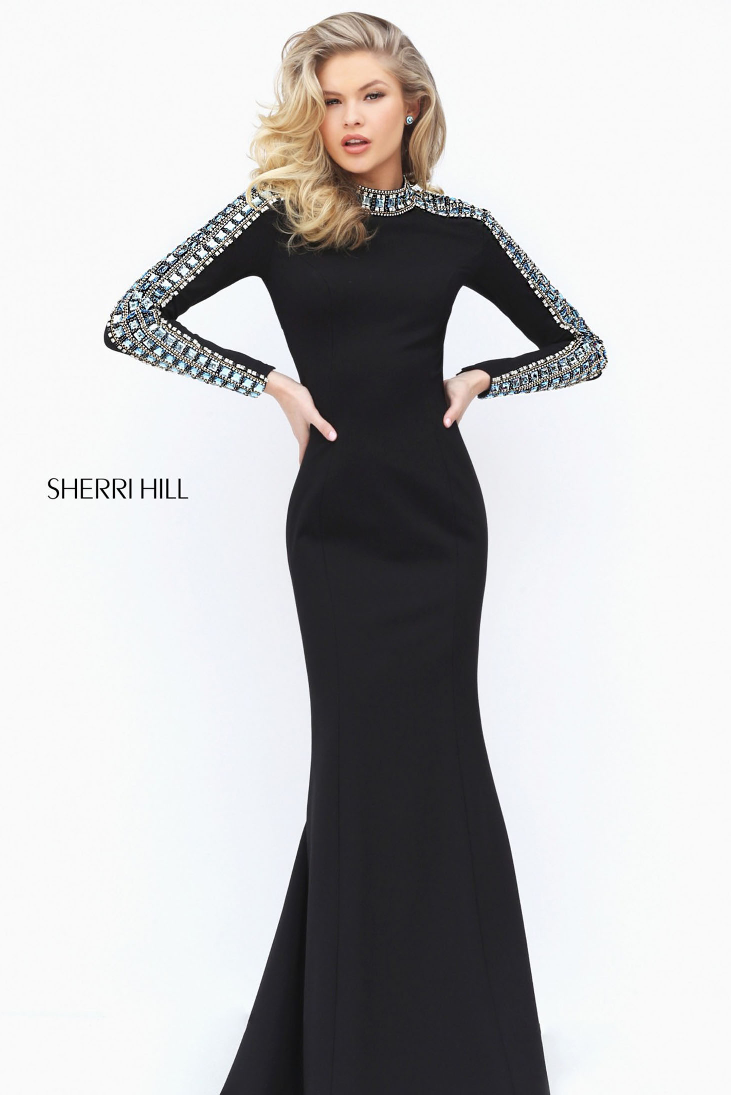 Sherri Hill 50611 Black Dress 3 - StarShinerS.com