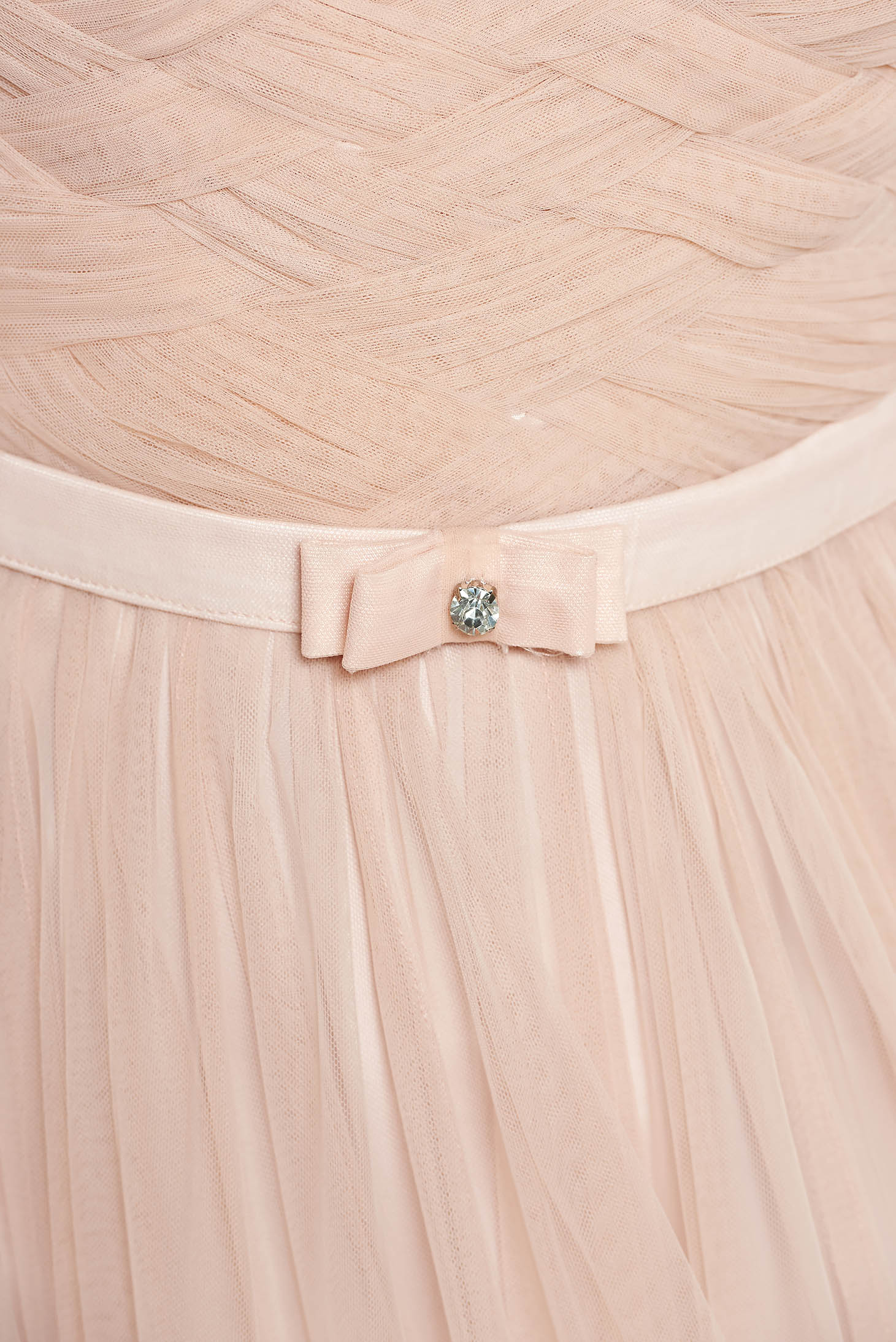 Ana Radu peach evening dresses dress with braces accessorized with tied waistband 5 - StarShinerS.com