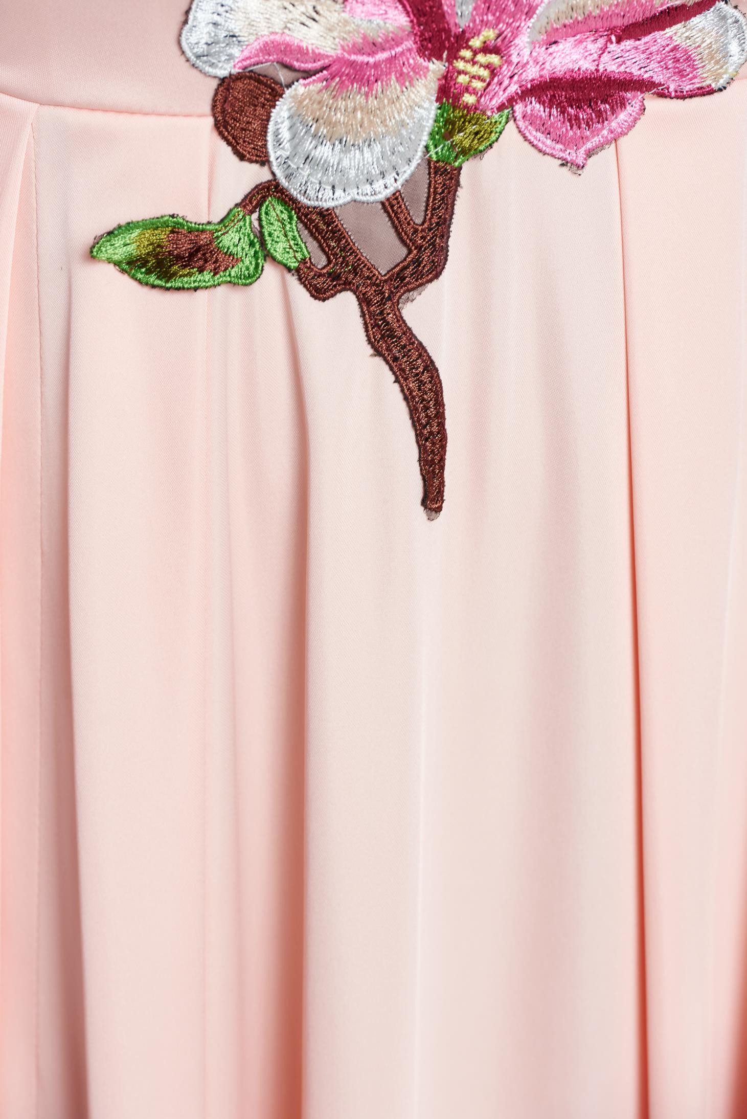 Rózsaszínű elegáns hosszú ruha harang ujjakkal 3 - StarShinerS.hu