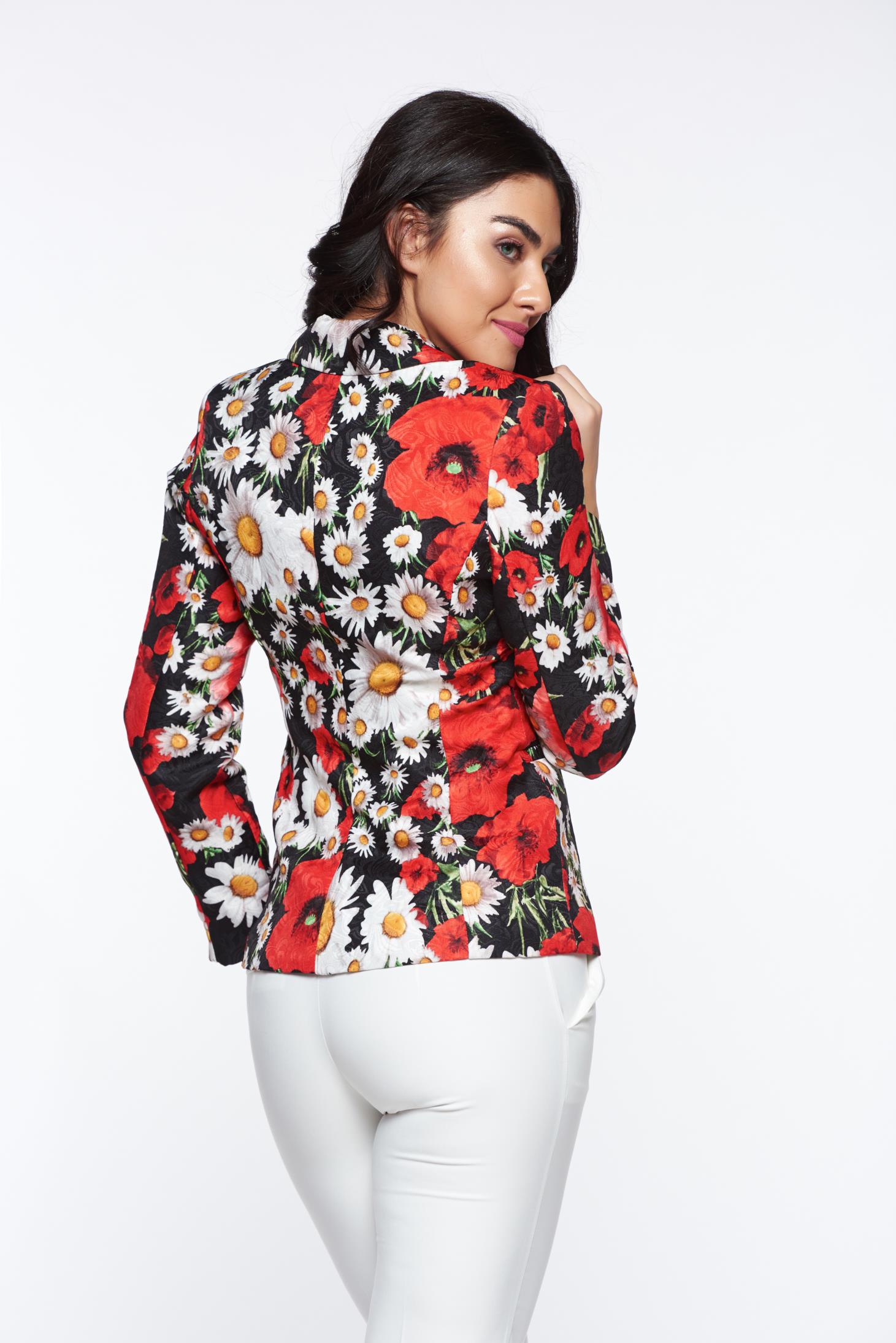 Artista black tented jacket with floral print 2 - StarShinerS.com