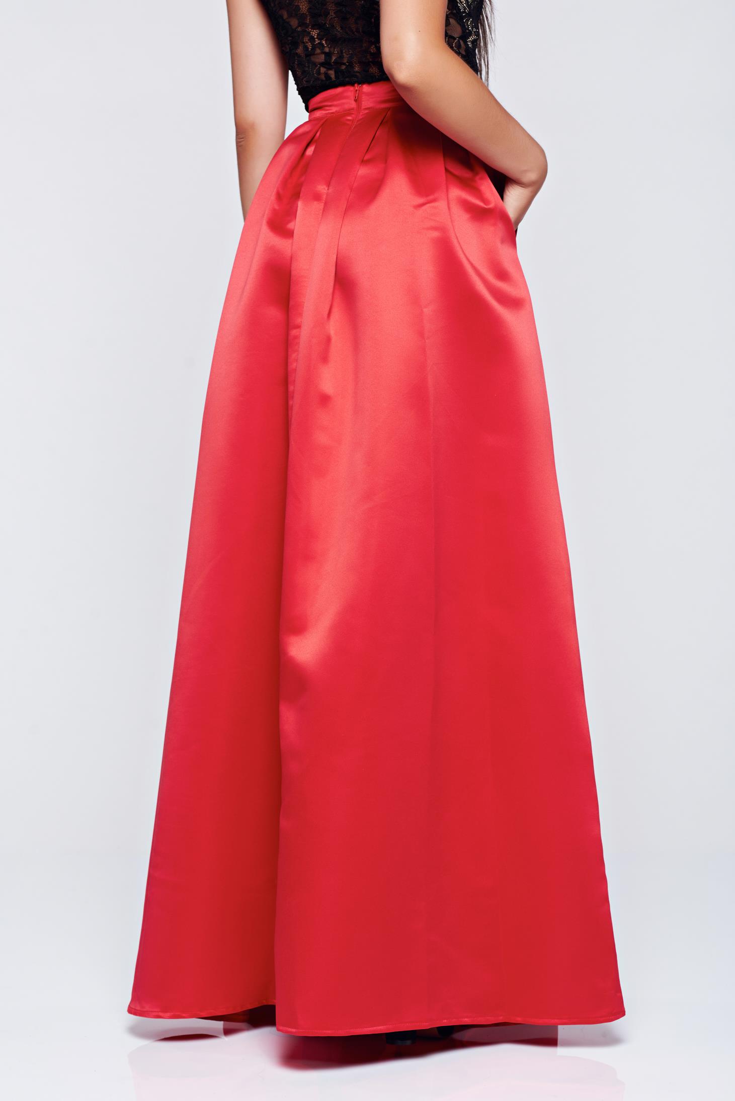 Cloche long Fofy red elegant skirt 3 - StarShinerS.com