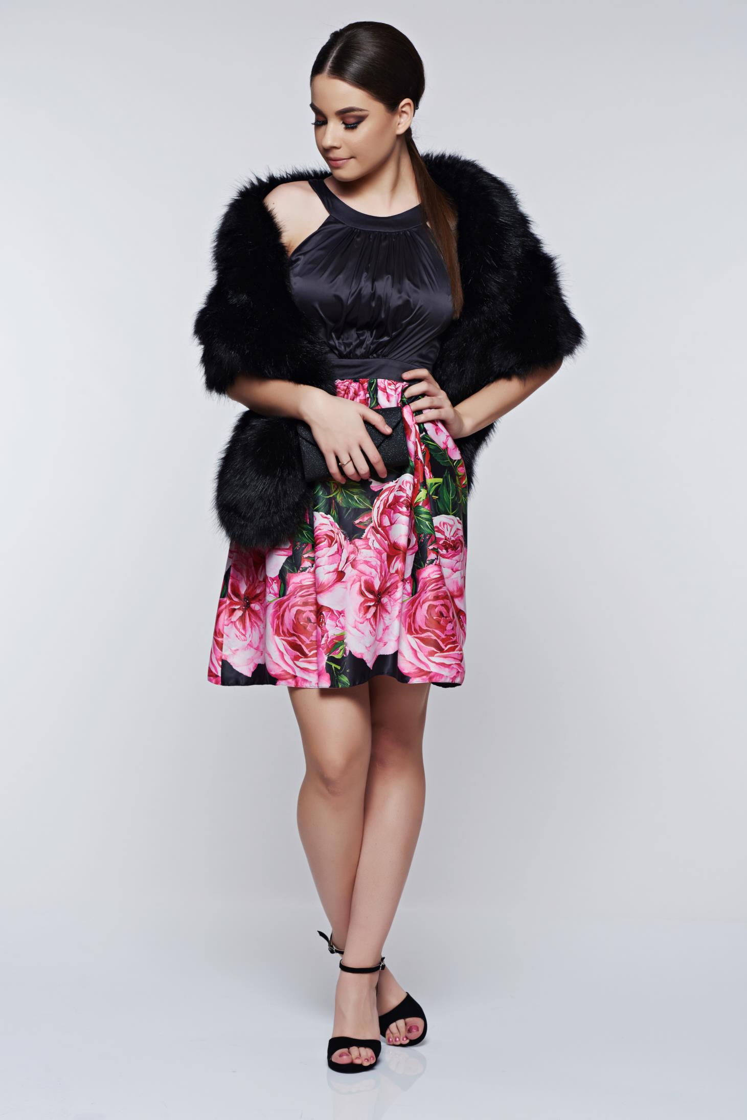 LaDonna black elegant cloche with satin fabric texture dress 4 - StarShinerS.com