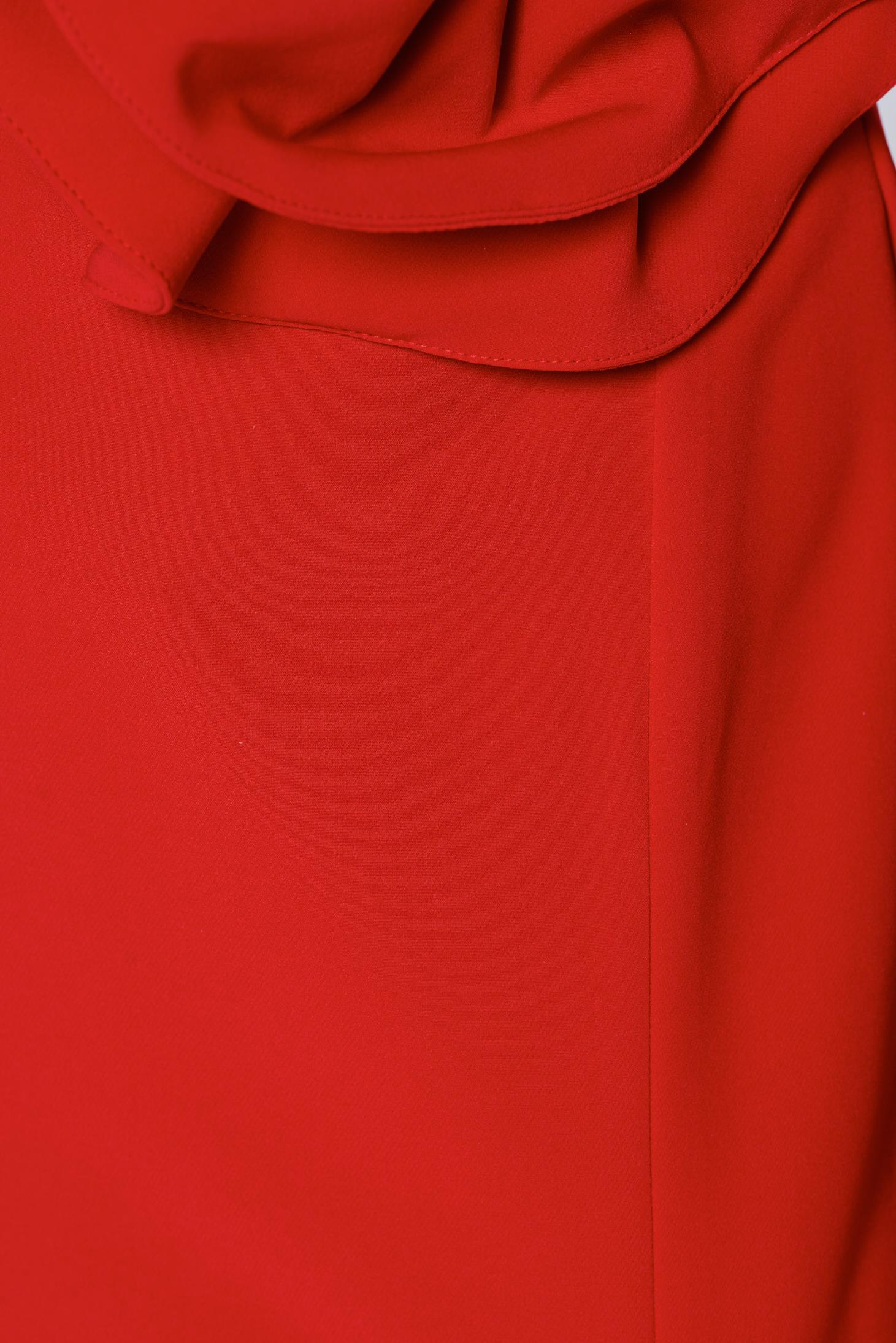 Ana Radu elegant red long sleeveless dress