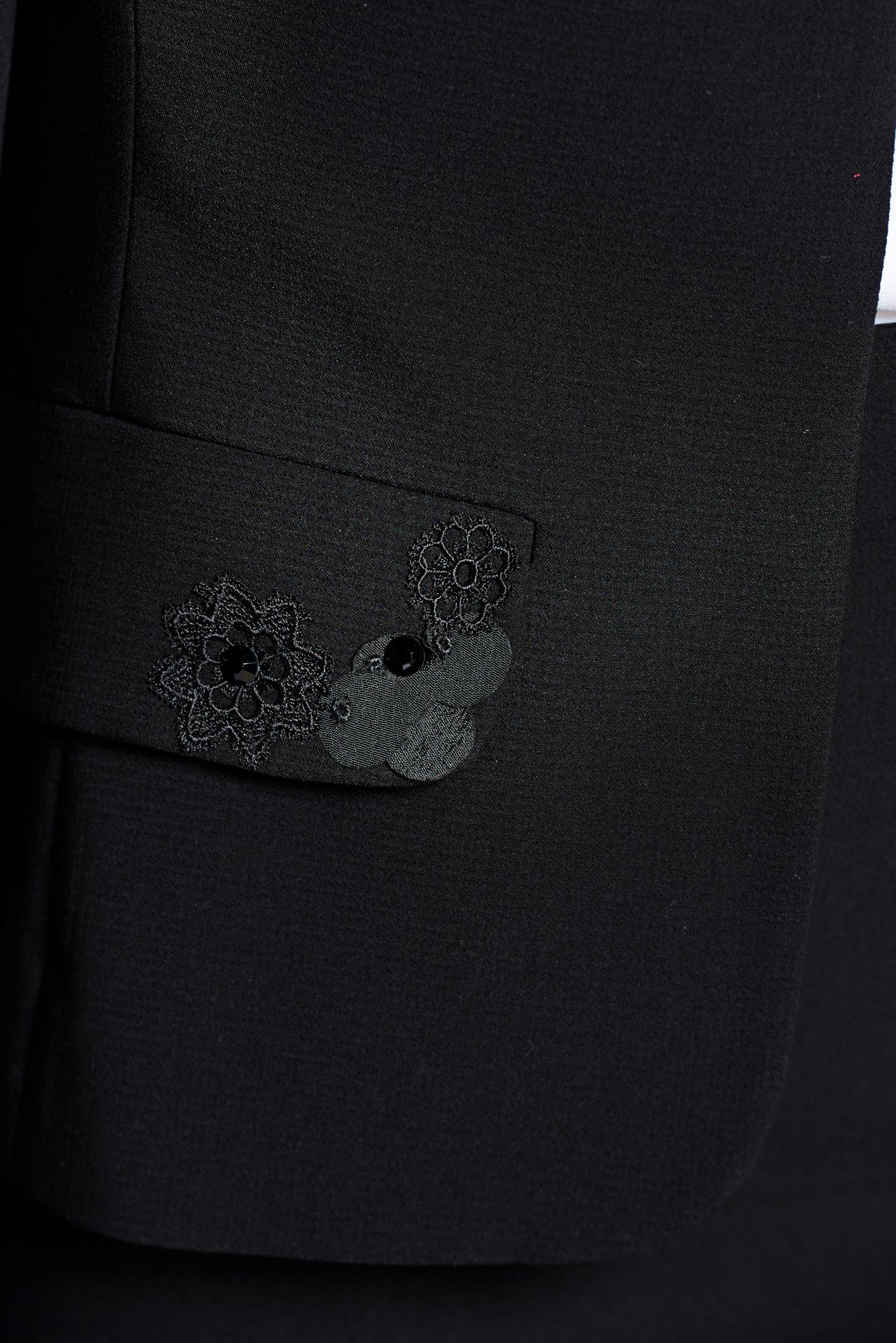 LaDonna black office cloth set embroidery details 5 - StarShinerS.com