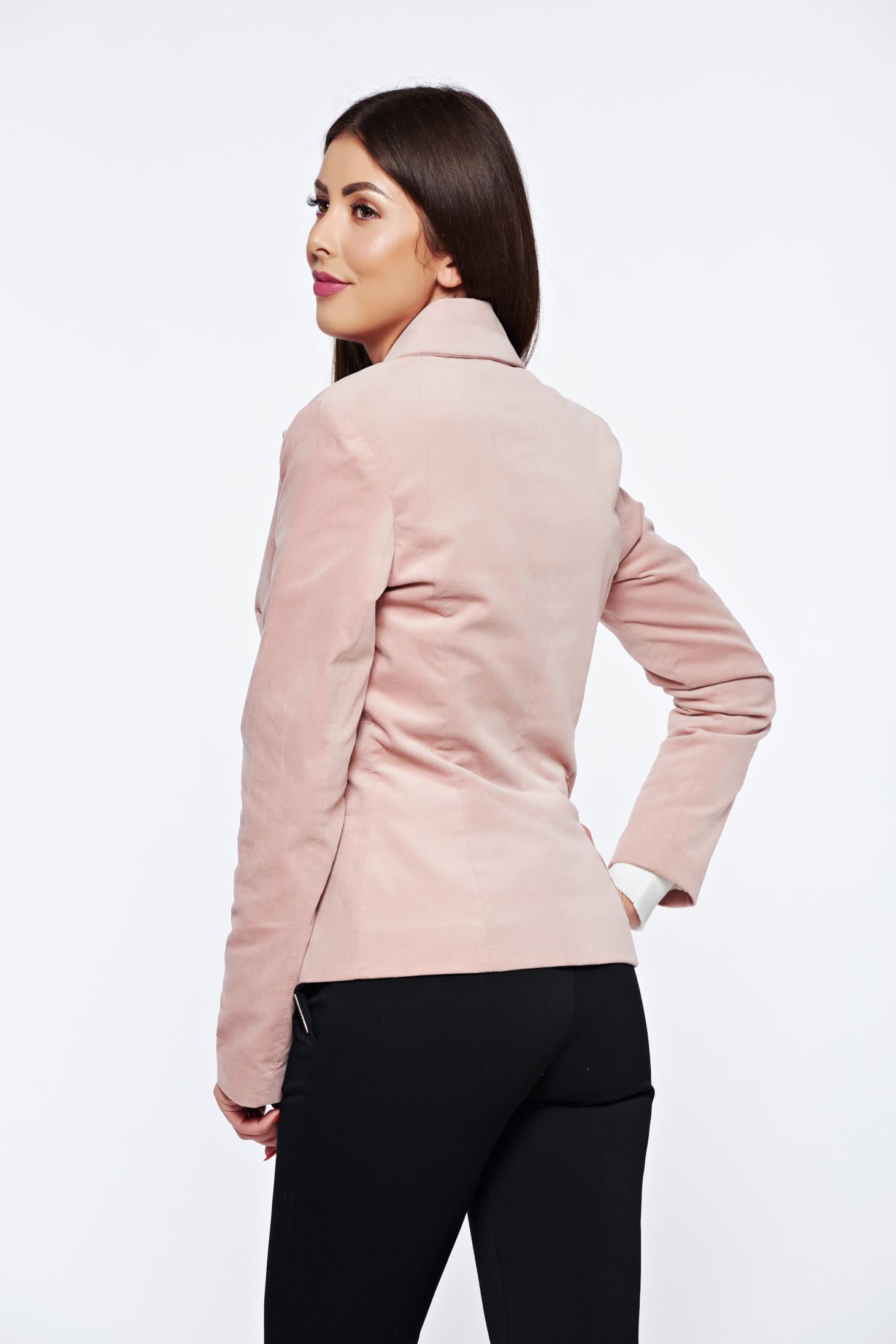 LaDonna rosa office velvet jacket with pockets