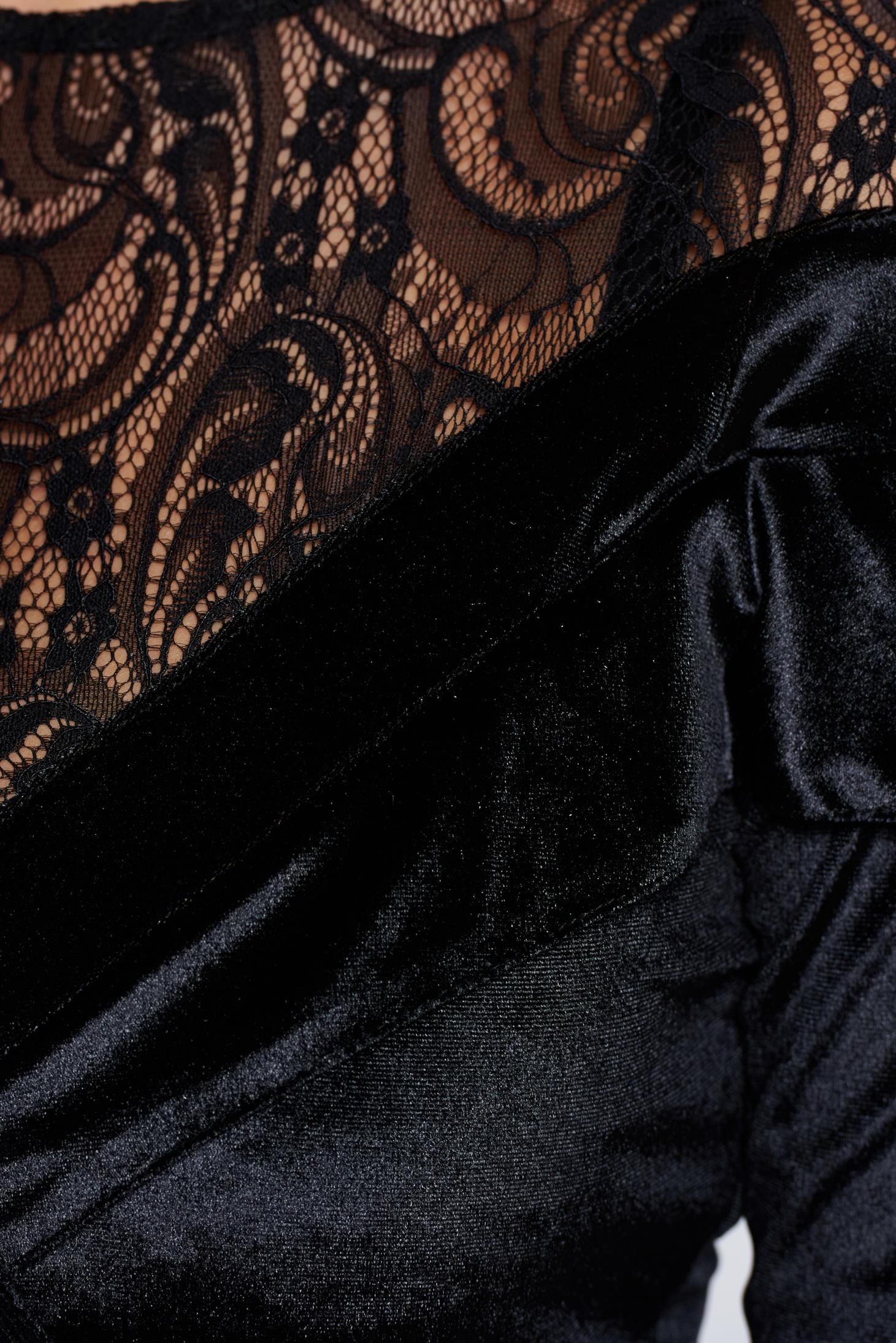 Black Lace Blouse - Elegant'