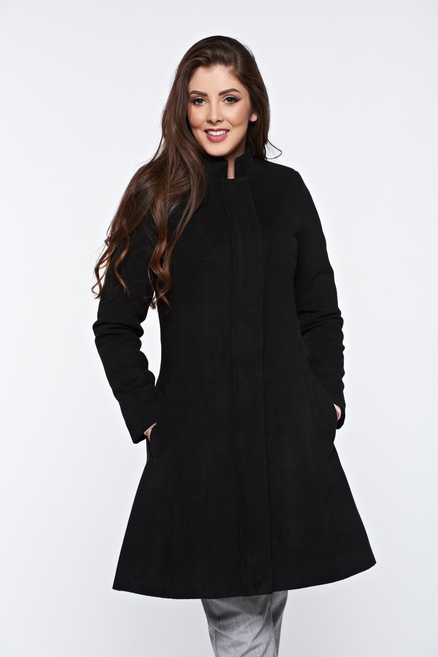 LaDonna black casual coat with inside lining with pockets
