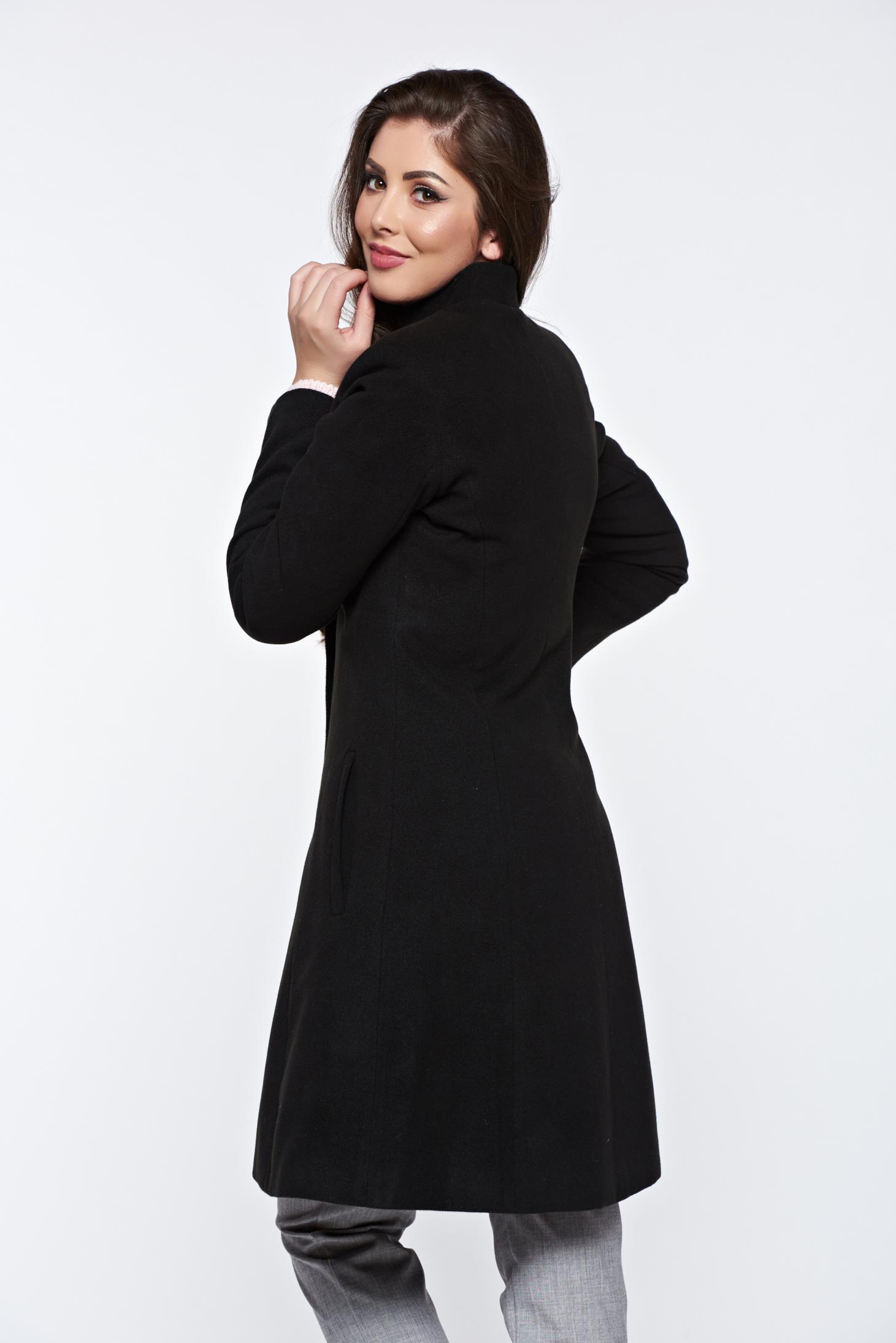 LaDonna black casual coat with inside lining with pockets