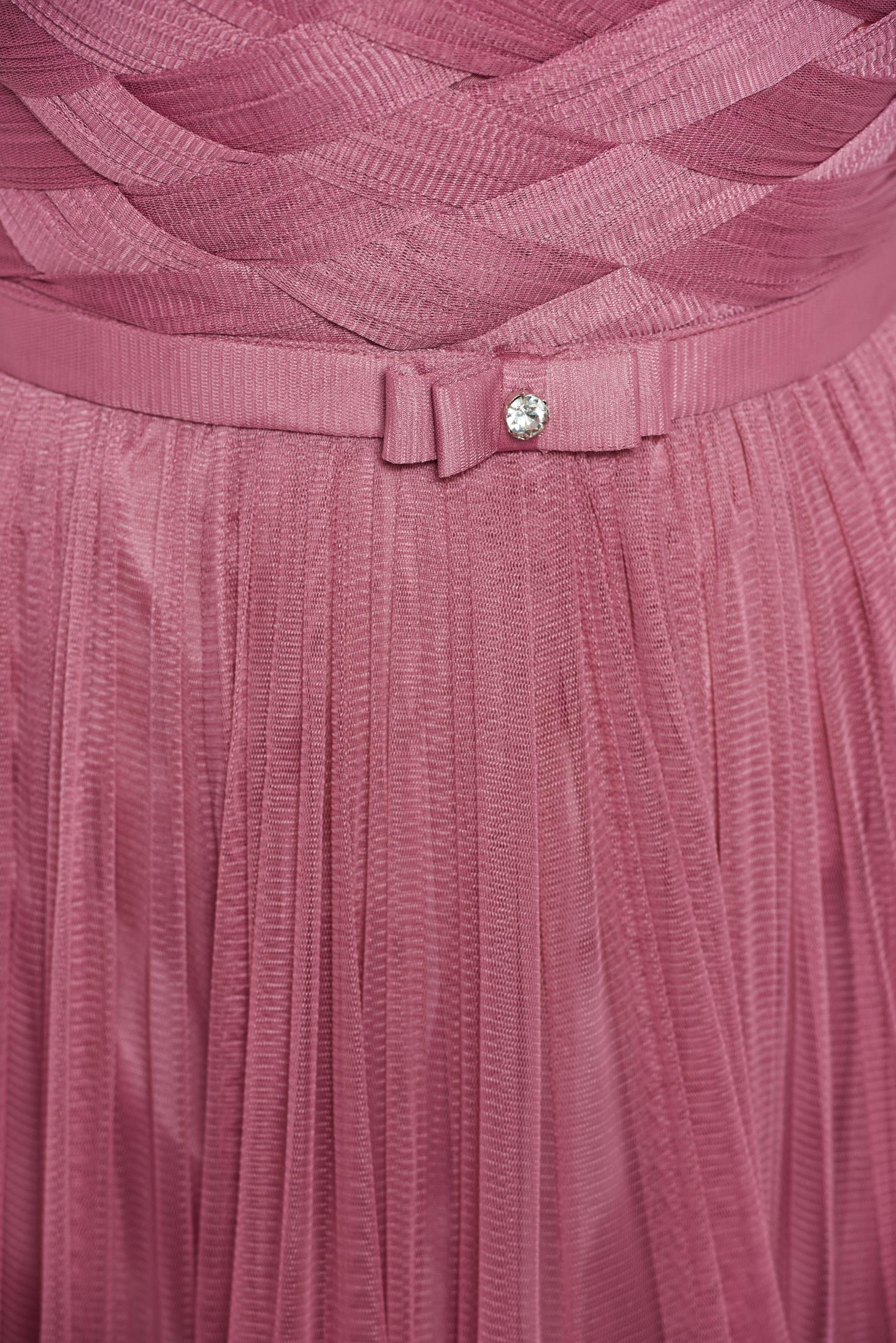 Rochie Ana Radu rosa de lux tip corset din tul captusita pe interior 4 - StarShinerS.ro